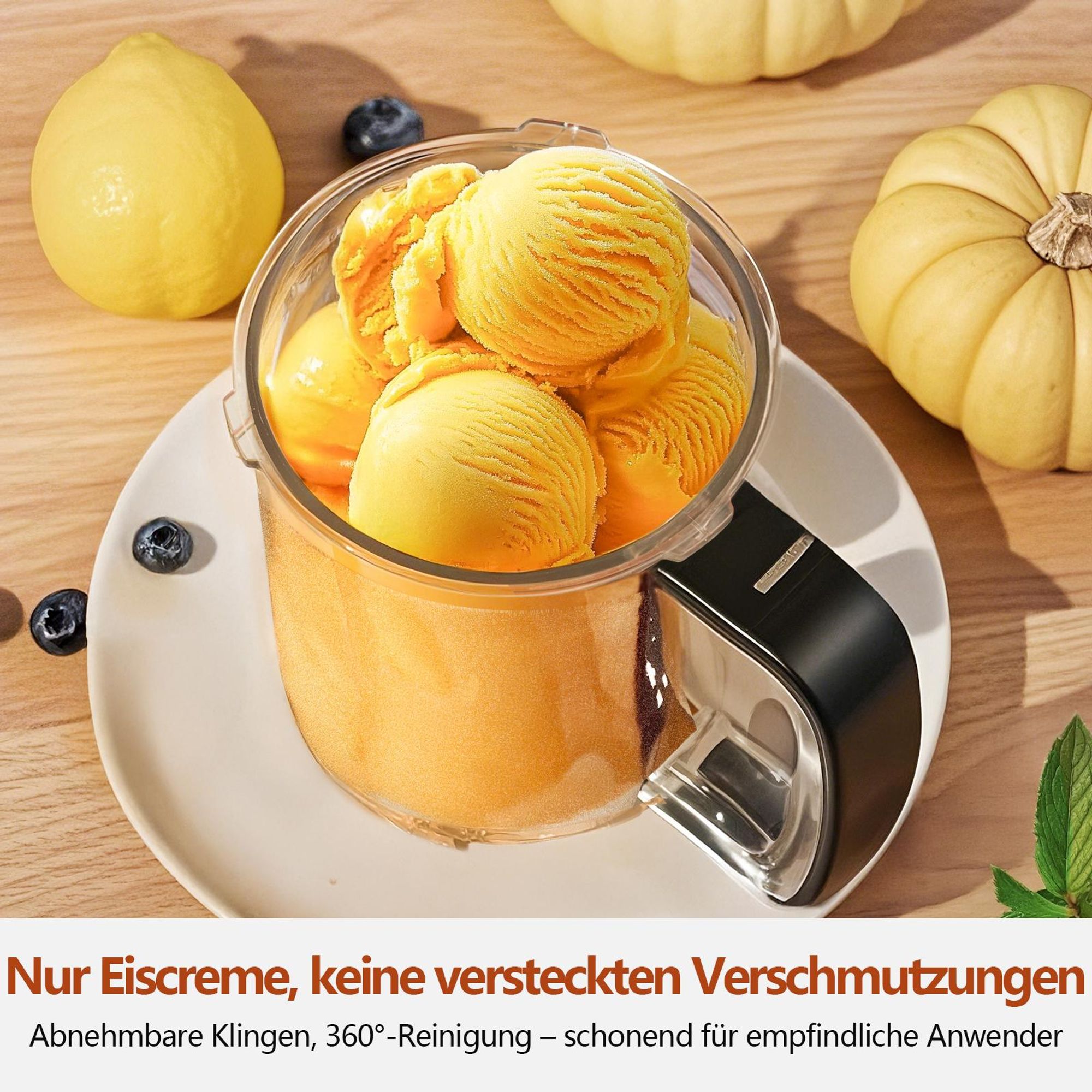 Eismaschine 12-in-1 vollautomatische Edelstahl Hausgemachte Speiseeisbereiter Sorbet, Milchshake, Frozen Yogurt & mehr