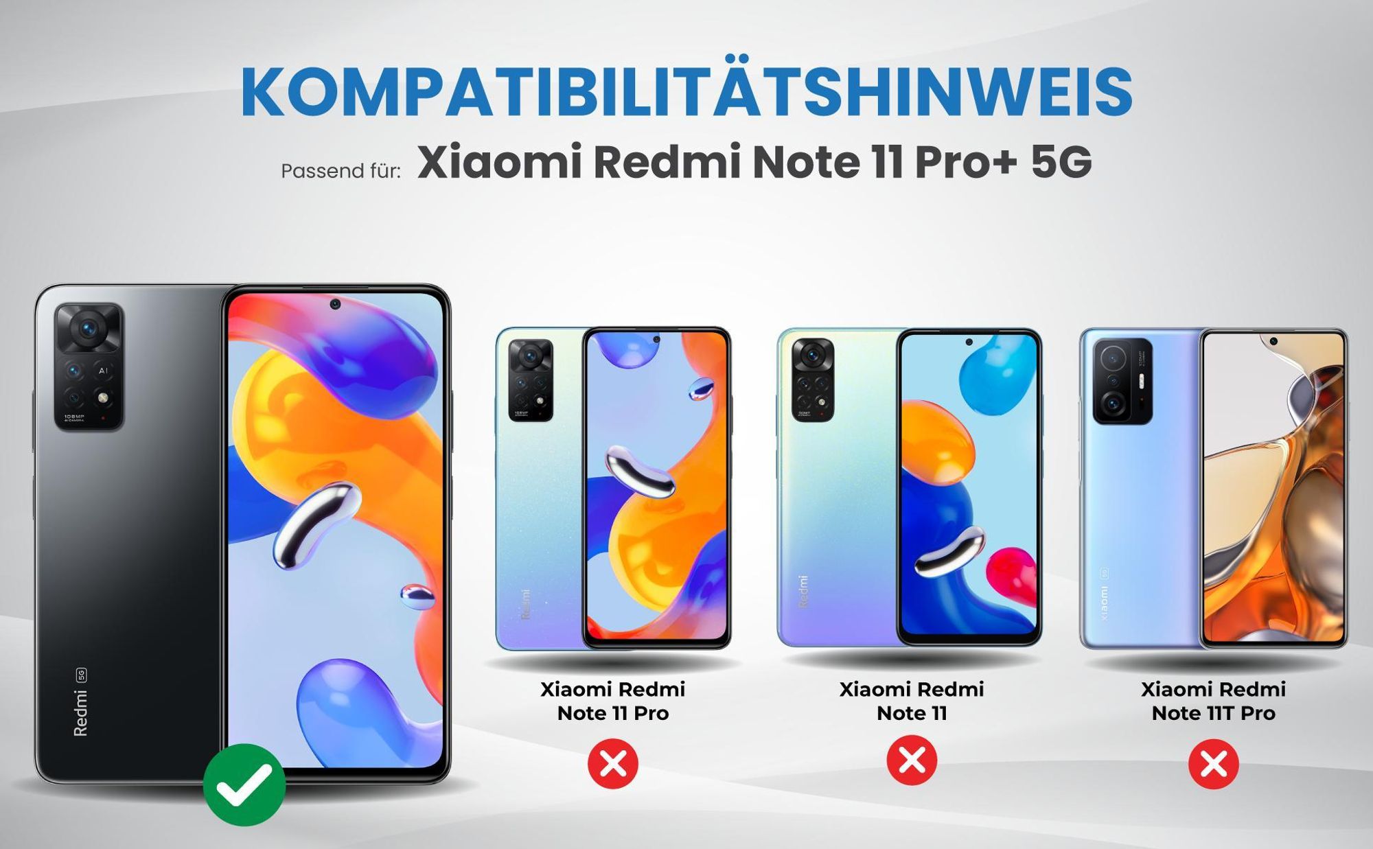 Kompatibilitätshinweise Hülle für Xiaomi Redmi Note 11 Pro+ 5G
