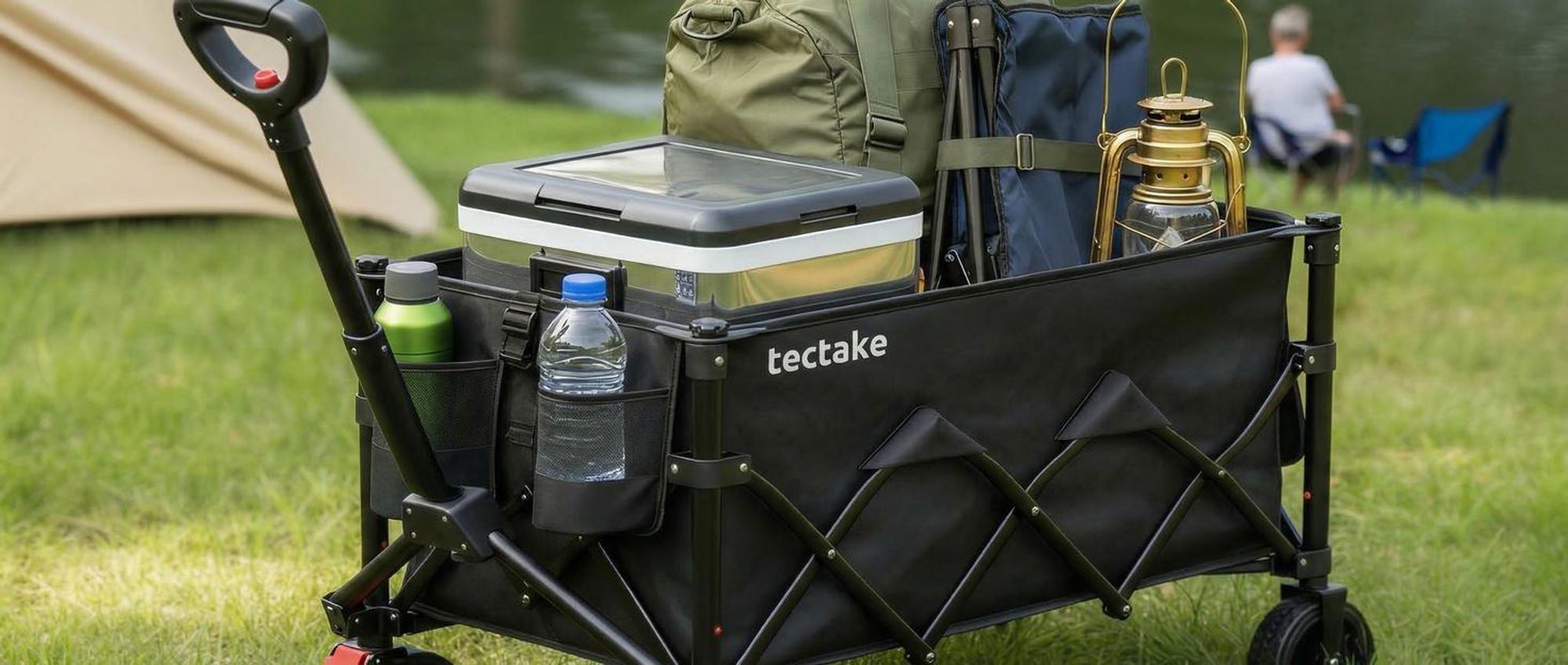 tectake® Bollerwagen RollRider inklusive Einlegeboden, Belastbarkeit 80 kg