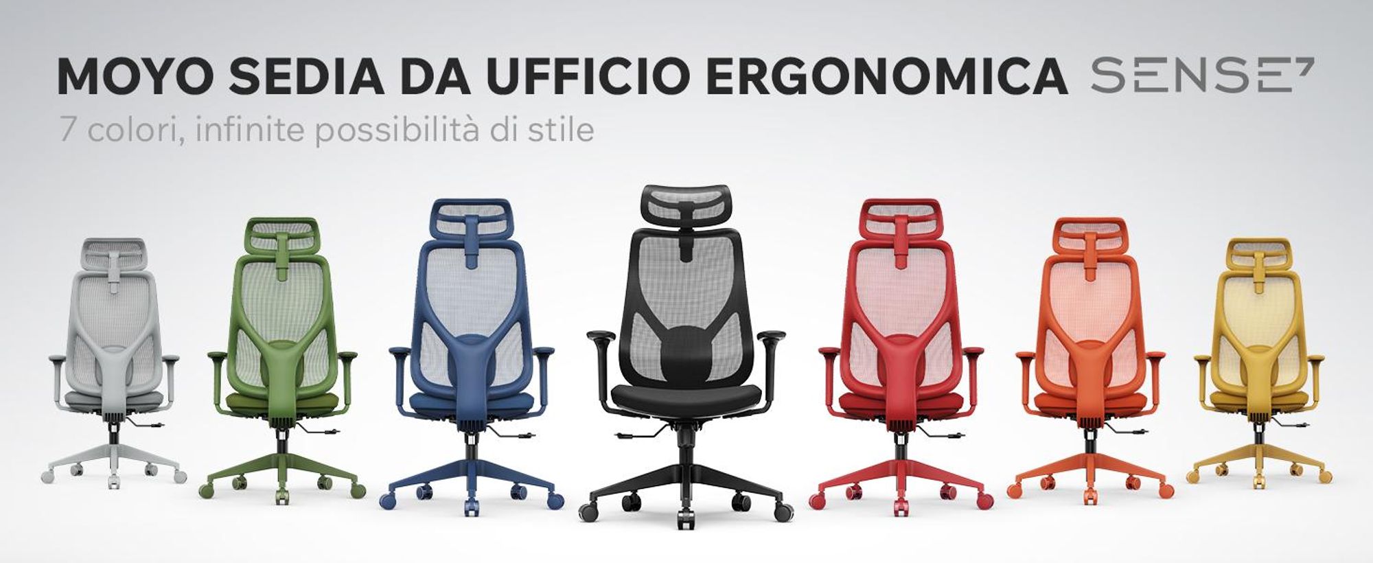 SENSE7 Moyo Sedia da ufficio ergonomica Sedia da scrivania Nera Braccioli 3D Schienale in rete Supporto lombare Poltrona direzionale Sedia per home office e PC 150 kg