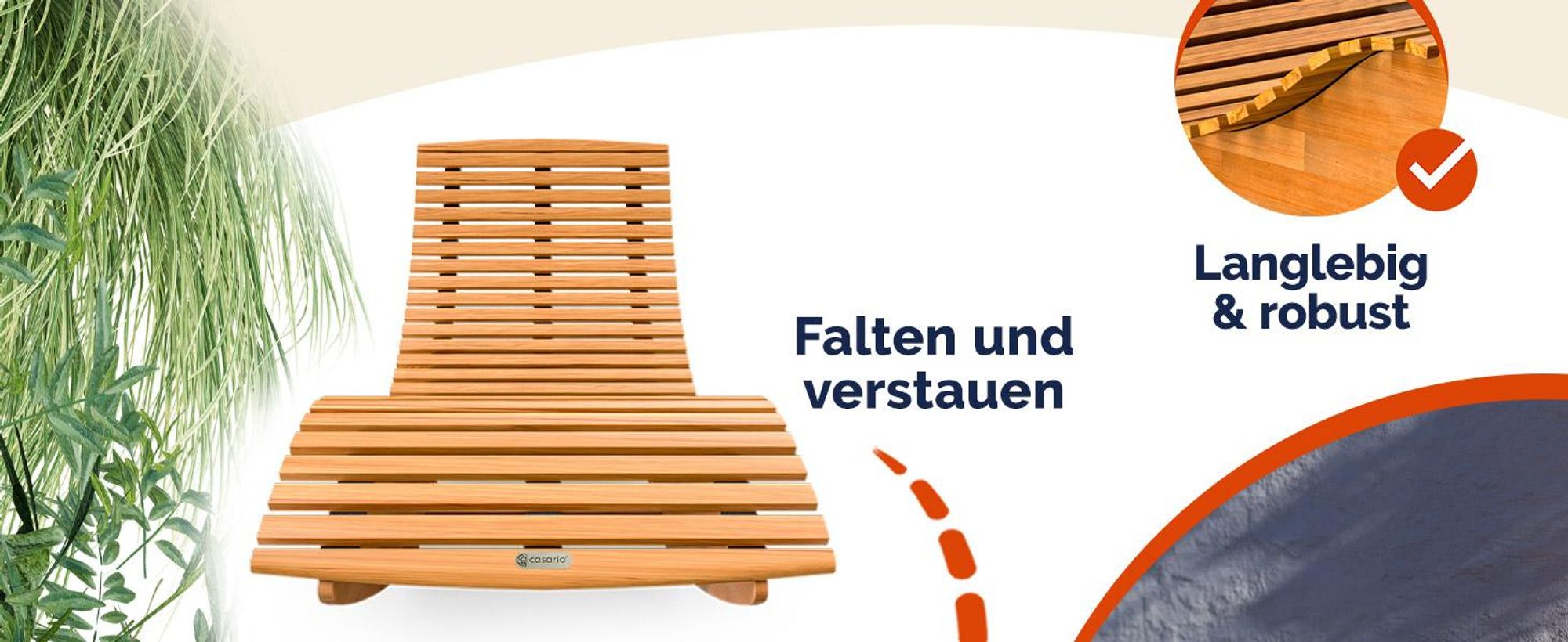 CASARIA® Set de 2x Chaises Longues à Bascule