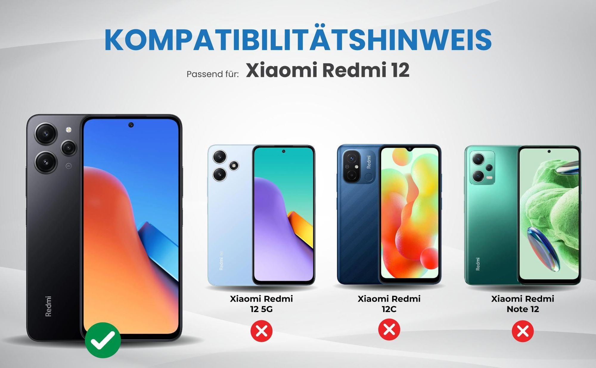 Kompatibilitätshinweise Hülle für Xiaomi Redmi 12