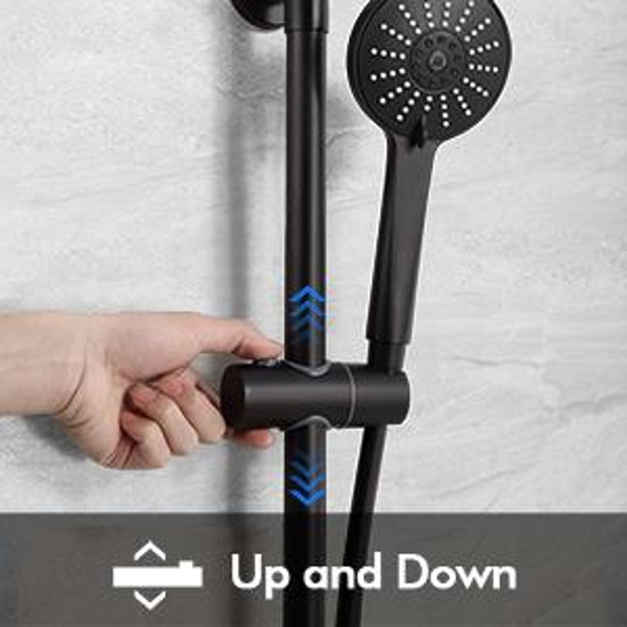 CECIPA Duschset Schwarz Duschsystem Regenduschset ohne Armatur,mit 22cm Kopfbrause Rund und 3 Modus Duschkopf Handbrause,Höhenverstellbar Duschstange Regendusche für Badzimmer