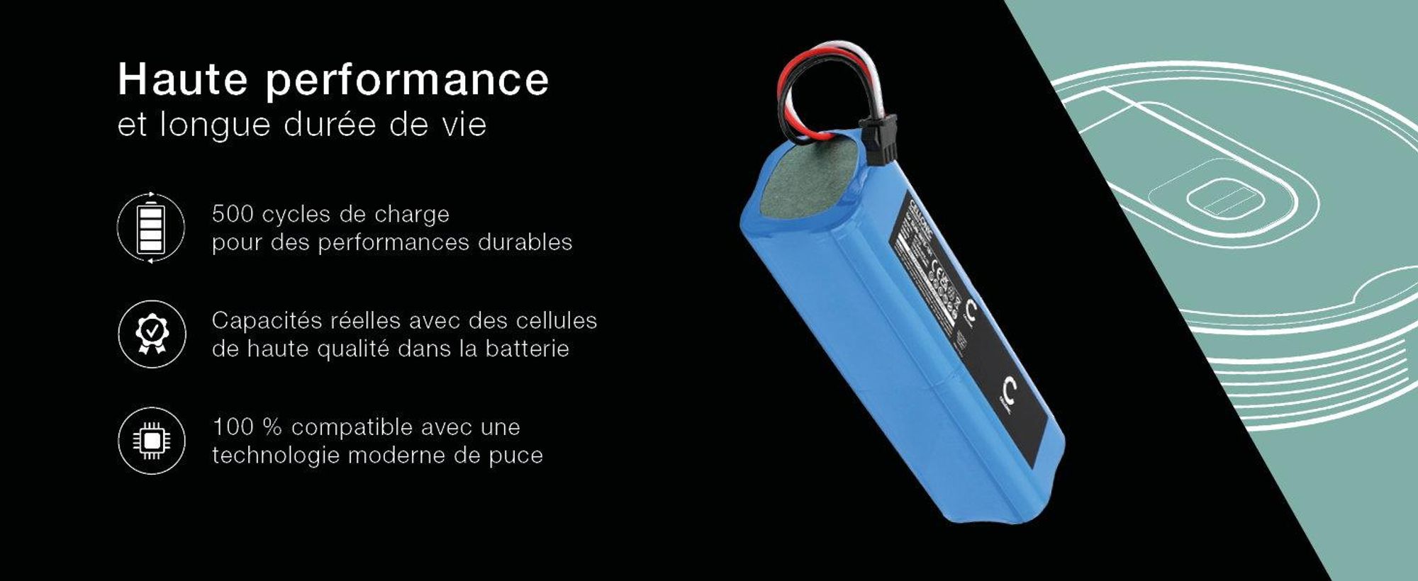 CELLONIC 1x Batterie pour Aspirateur Compatible avec Proscenic M6 Pro, M7 Pro, LDS M7 Pro, NR18650 M26-4S2P - (5200mAh, 14.4V)