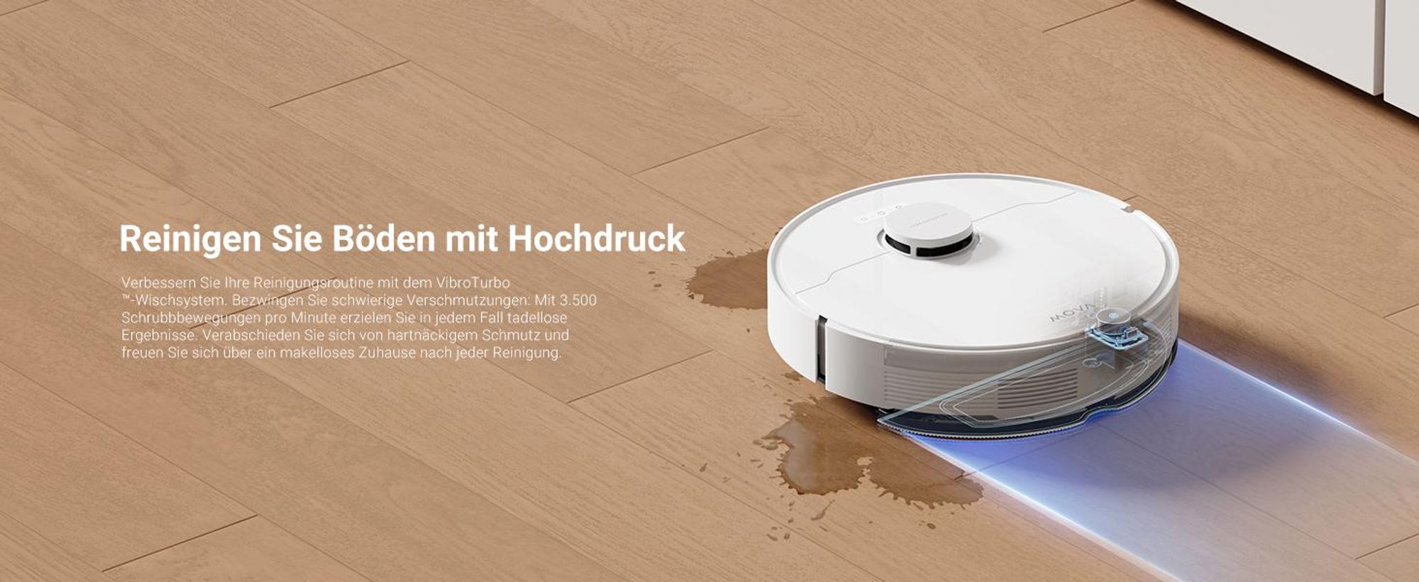 MOVA S10 Roboterstaubsauger 7000 Pa, intelligente 3D-Adapt-Hindernisvermeidung, 7 mm Mopplift, für Tierhaare, Hartböden, Teppiche