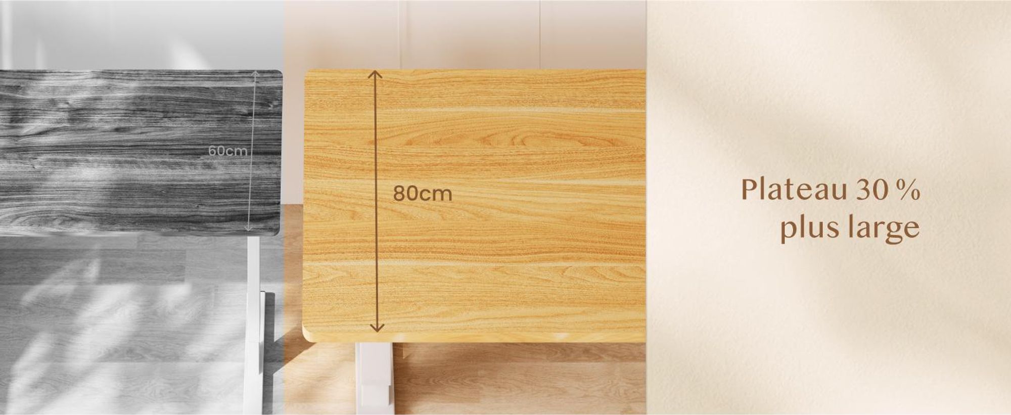 Bureau réglable en hauteur FLEXISPOT QB2, électrique, 200 x 80 cm, avec multiprise, 2 MOTEURS PUISSANTS, capacité de charge de 120 kg, 4 fonctions de mémorisation (érable)