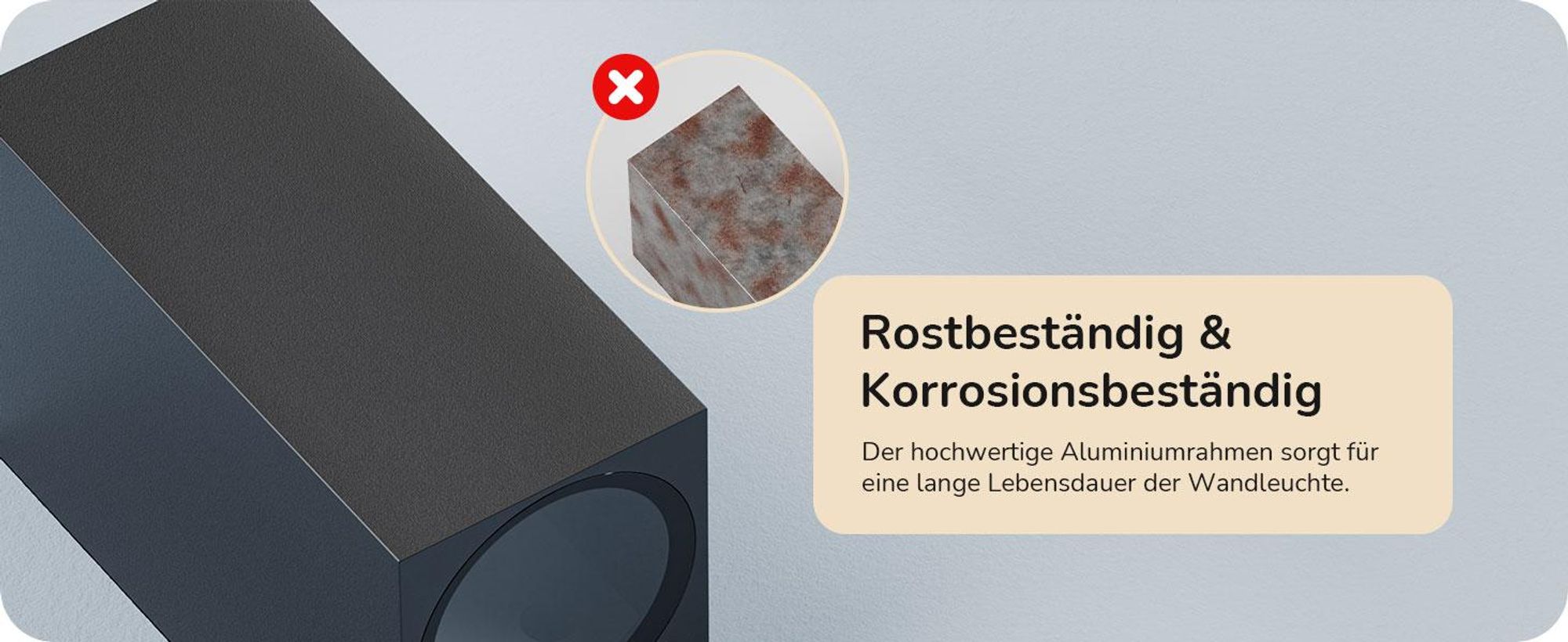 EDISHINE 2er LED Wandleuchte Aussen Schwarz, Up-Down Wandlampe Einstellbarer Lichtstrahl, IP44 spritzwassergeschützt