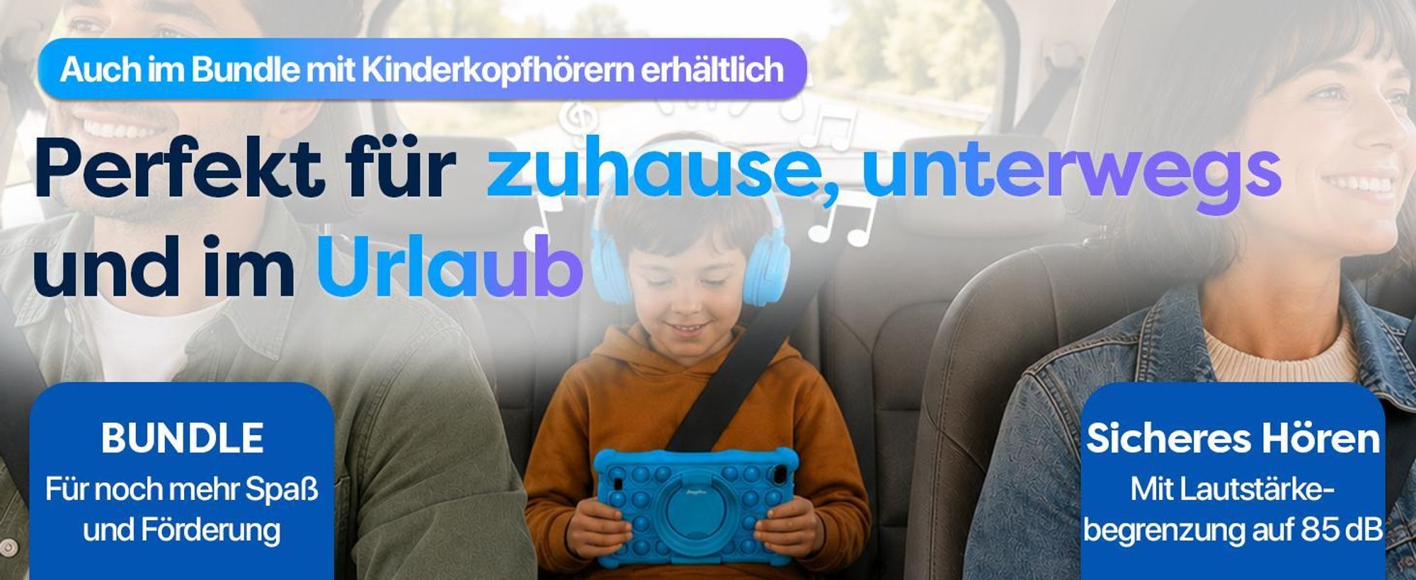 AngelTech Kindertablet SLIM - Android 15 - 3+5 GB RAM - 32+64 GB - 7 Zoll Kindertablet - Elterliche Kontrolle- Rosa