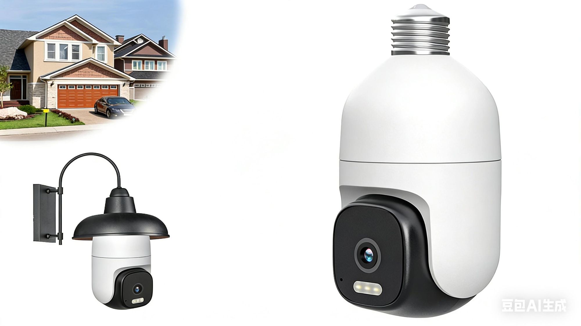 2.5K/4MP Überwachungskamera Aussen Akku,glühbirnen-kamera 360°, 2.4GHz WLAN IP Kamera Outdoor Intelligente PIR-Personenerkennung Nachtsicht in Farbe