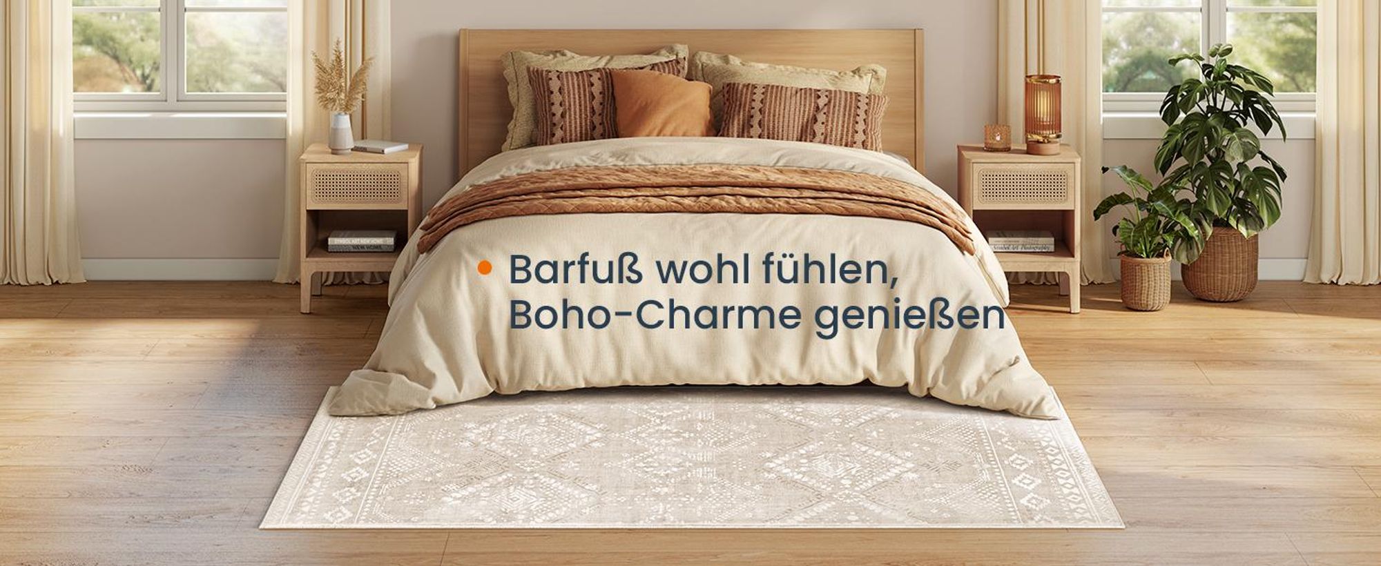 SONGMICS HOME Teppich, 160 x 230 cm, Wohnzimmerteppich, rutschfest, flauschig