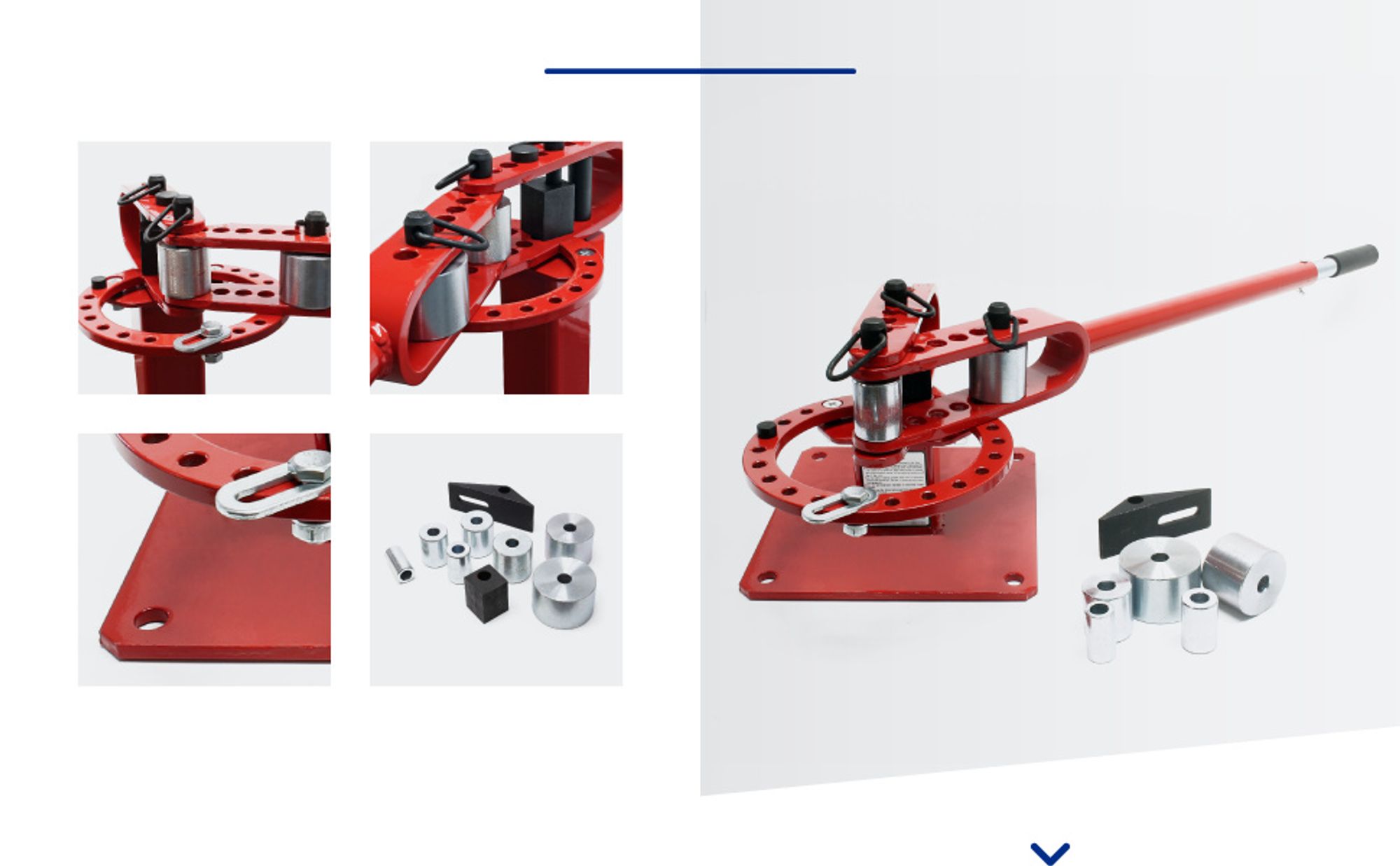 Wiltec Kompaktes Biegegerät 255 x 1250 x 235 mm, Biegemaschine für Flachstahl, Baustahl, Rundstahl & Vierkantstahl mit 7 Matrizen 25,4-76,2 mm