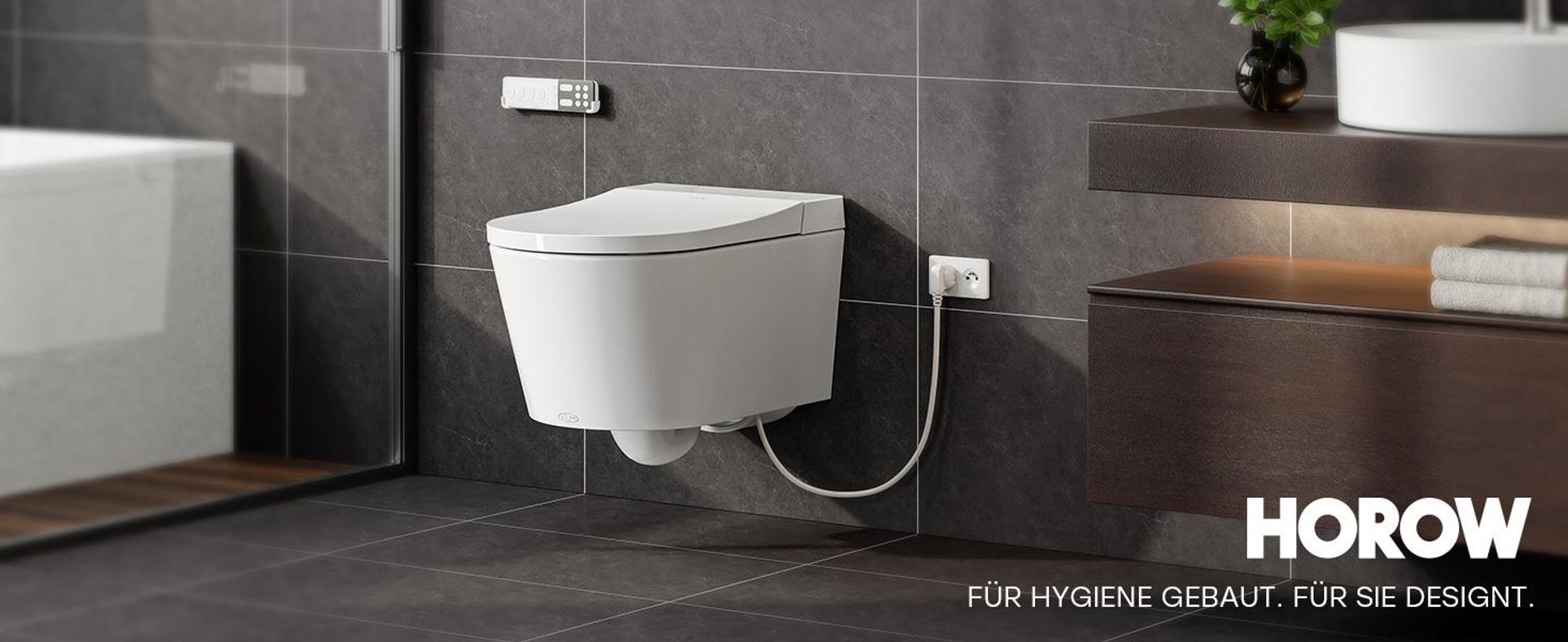 Intelligent Toilette Spülrandlos Dusch WC mit Sitzheizung Trocknungsfunktion Nachtlicht