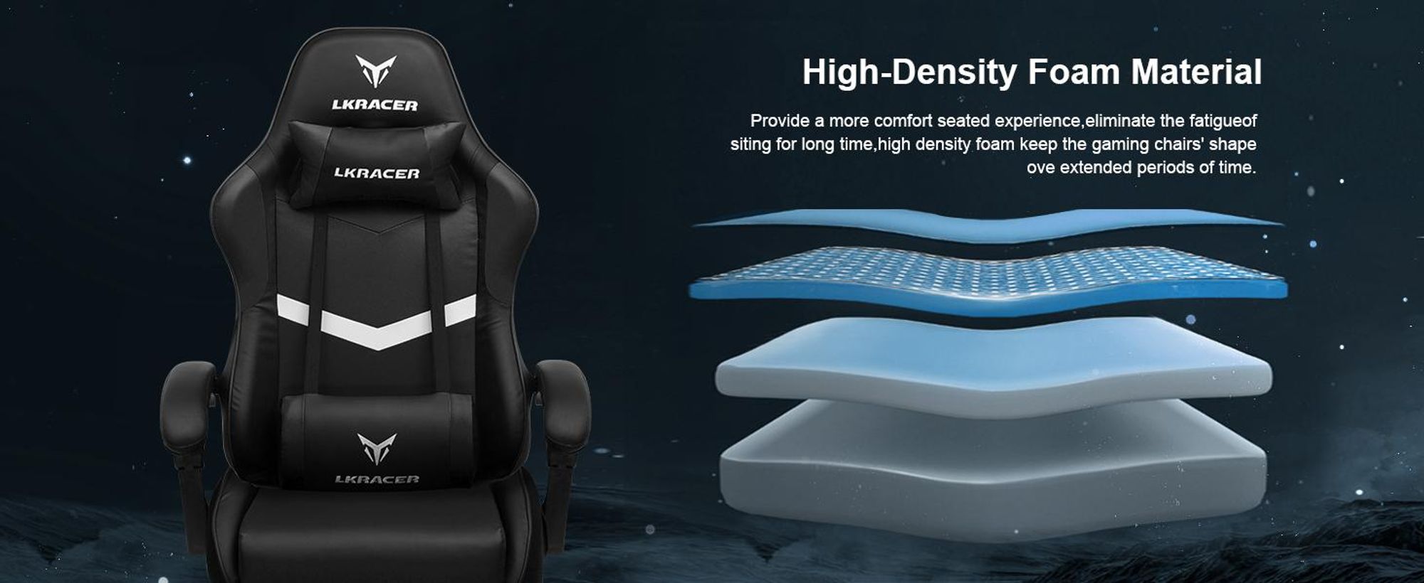 GTPLAYER Gaming Stuhl Bürostuhl Massage Gaming Sessel Ergonomischer Gamer Stuhl, Kopfstütze Massage-Lendenkissen, Gepolstert Gaming Chair, Drehsessel,