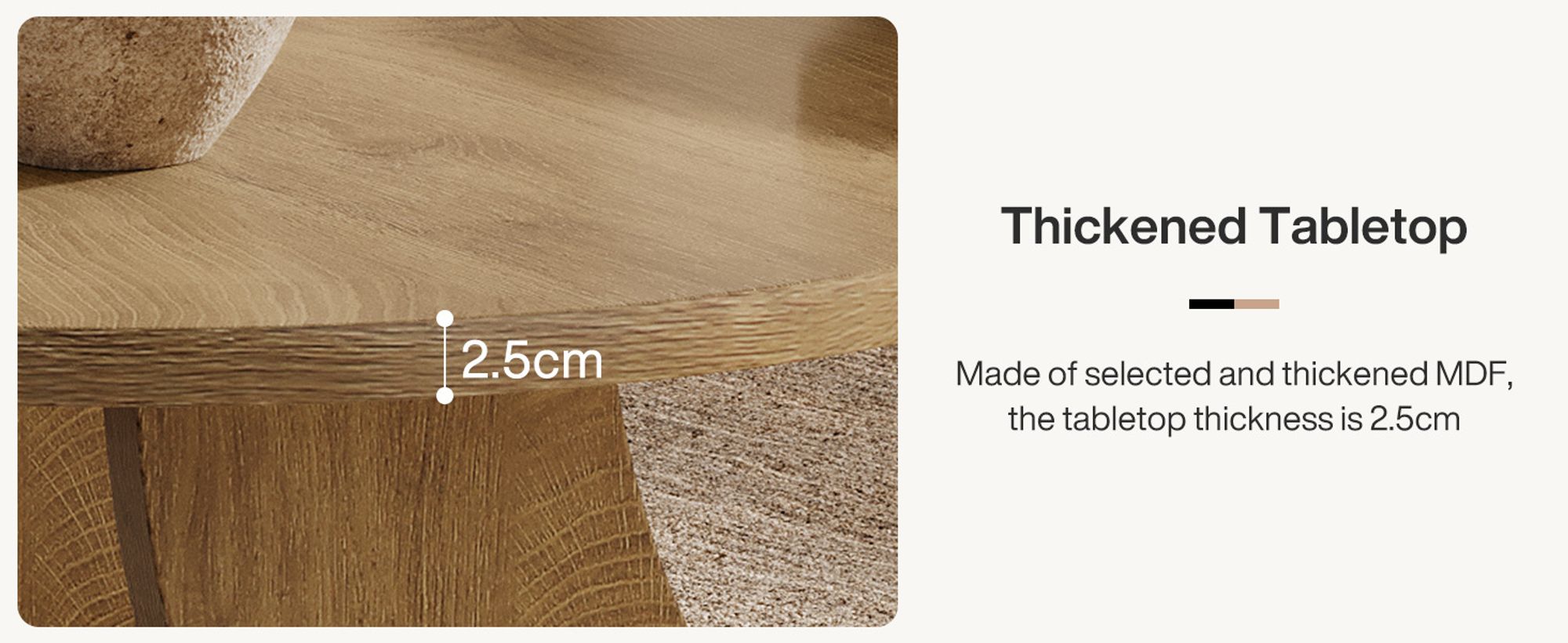 Tribesigns Runde Couchtisch, 2-Tier Couchtisch mit U-förmigen Rahmen, Moderne Akzent Mitte Tisch Sofa Beistelltisch für Wohnzimmer, Home Office, Natur
