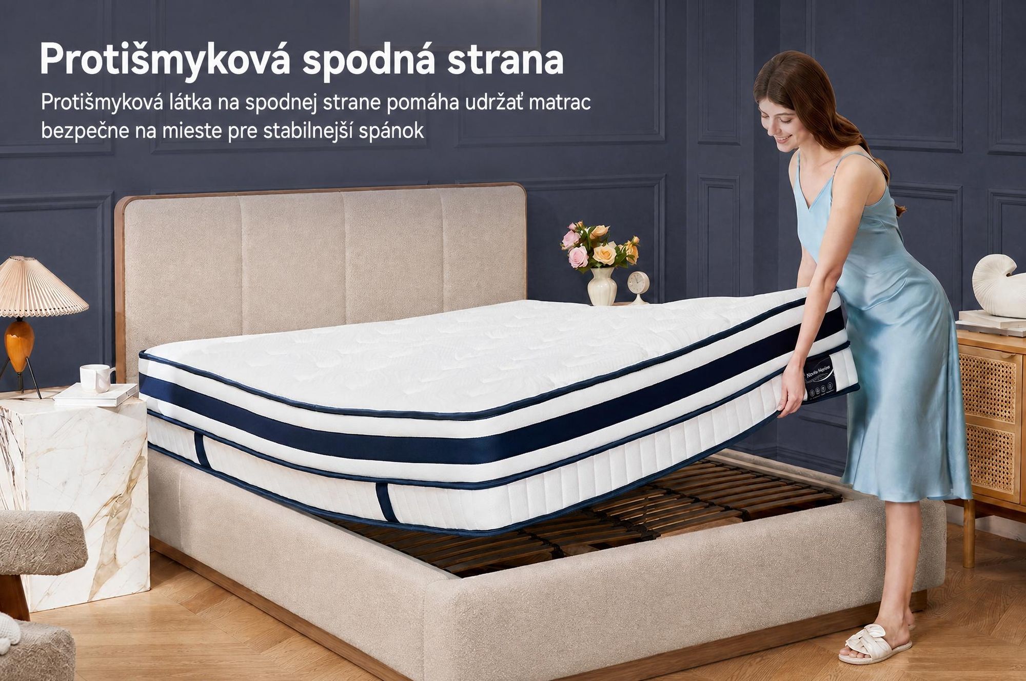 Matrac 90x200 30 cm s integrovaným topperom, 7-zónová vrecková pružinová matrac H3/H4