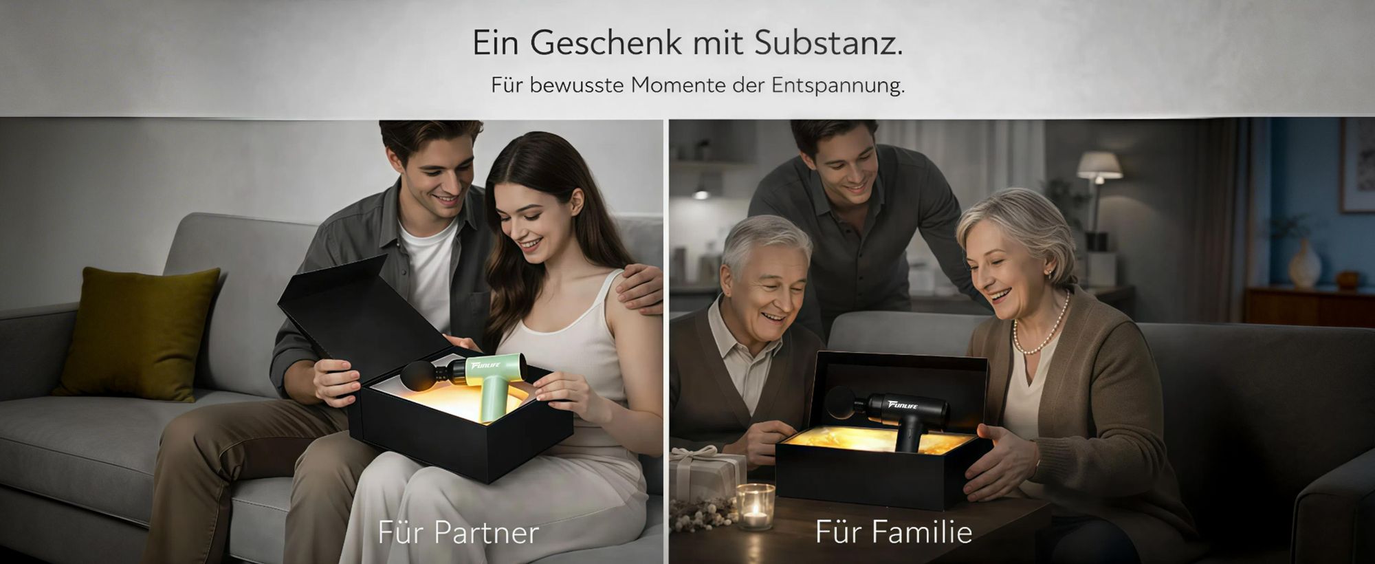 FunLife M2 Mini Massagepistole & Faszienpistole, 12 mm Tiefenhub, 6 Stufen, 4 Massageköpfe, USB-C, leise <45 dB, nur 0,5 kg，Mint Green