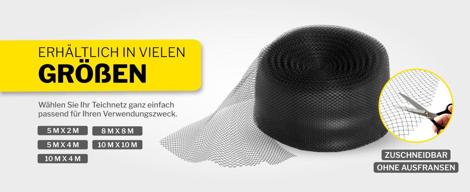 horizont Teichnetz | feinmaschig | schwarz | 5 x 2 m