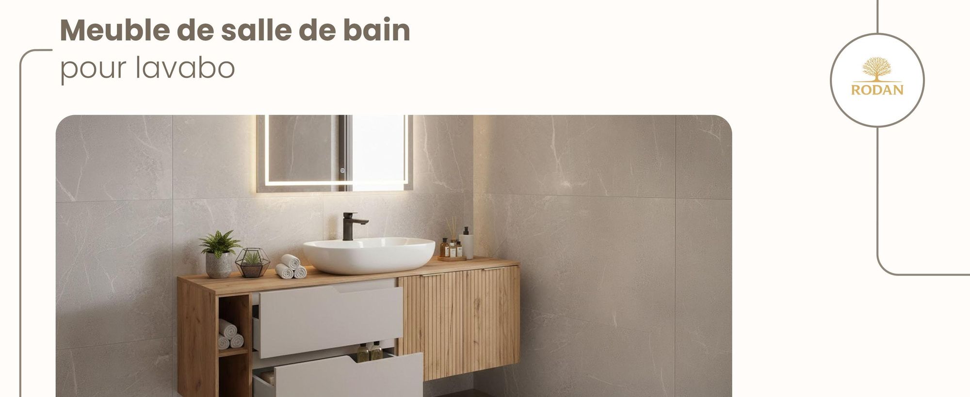 RODAN, meuble de salle de bain, armoire moderne, meuble sous vasque, meuble sous lavabo