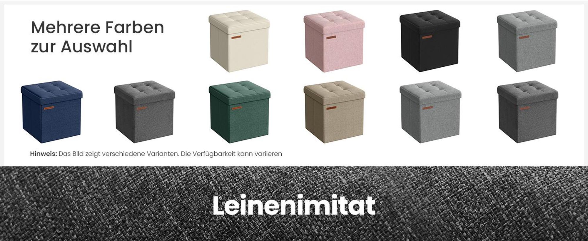 SONGMICS 30 cm Sitzbank mit Stauraum, klappbare Sitztruhe, Aufbewahrungsbox, Fußbank, hellgrau
