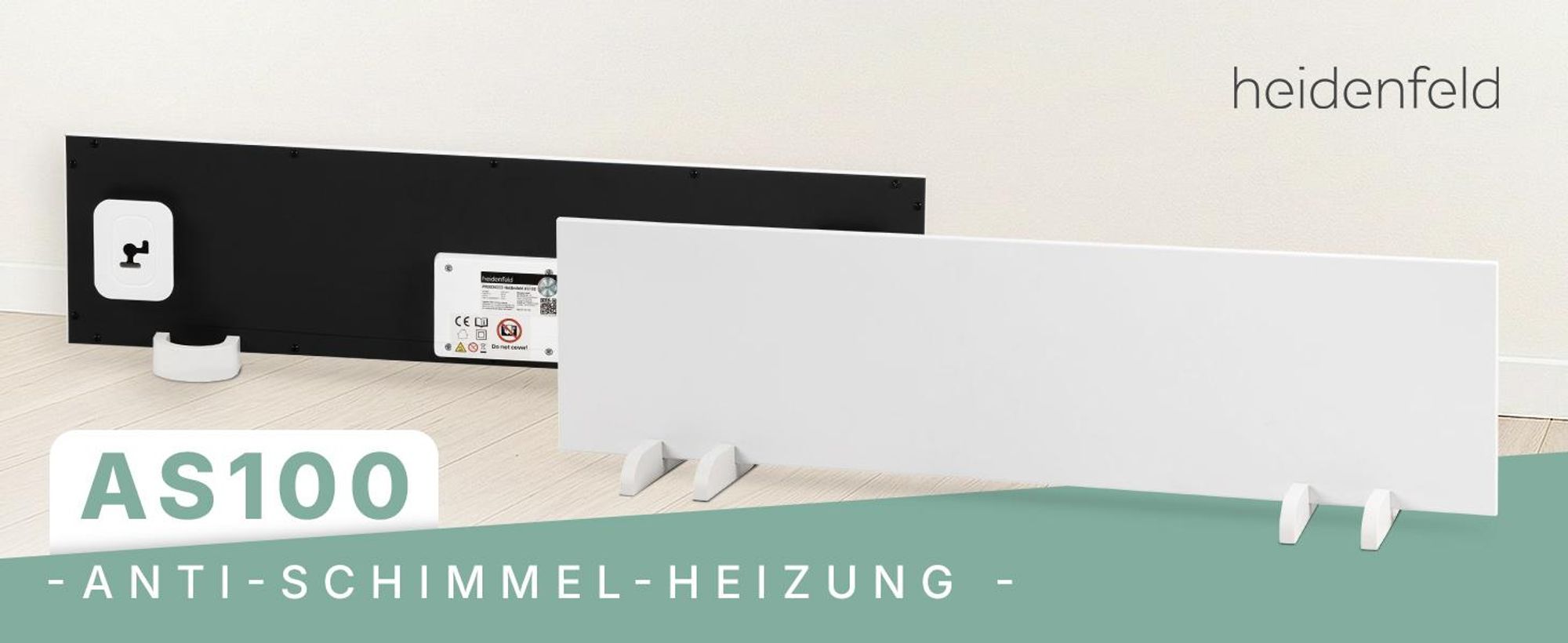 Heidenfeld Anti-Schimmel Heizung | Infrarotheizung - Schimmelentferner - Schimmel Frei - Wandheizung - Badheizung - Schutz ohne Chemie - Einzeln