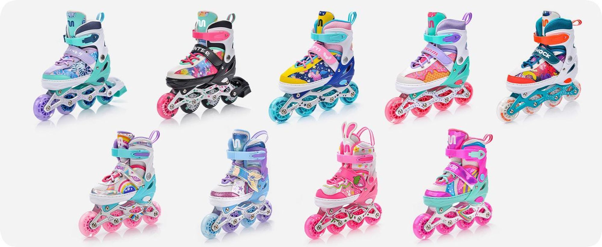meteor Inlineskates 4in1 Kinder Inliner Rollschuhe Roller Blades Quad Skates Kinder Inlineskates Painter S 30-33