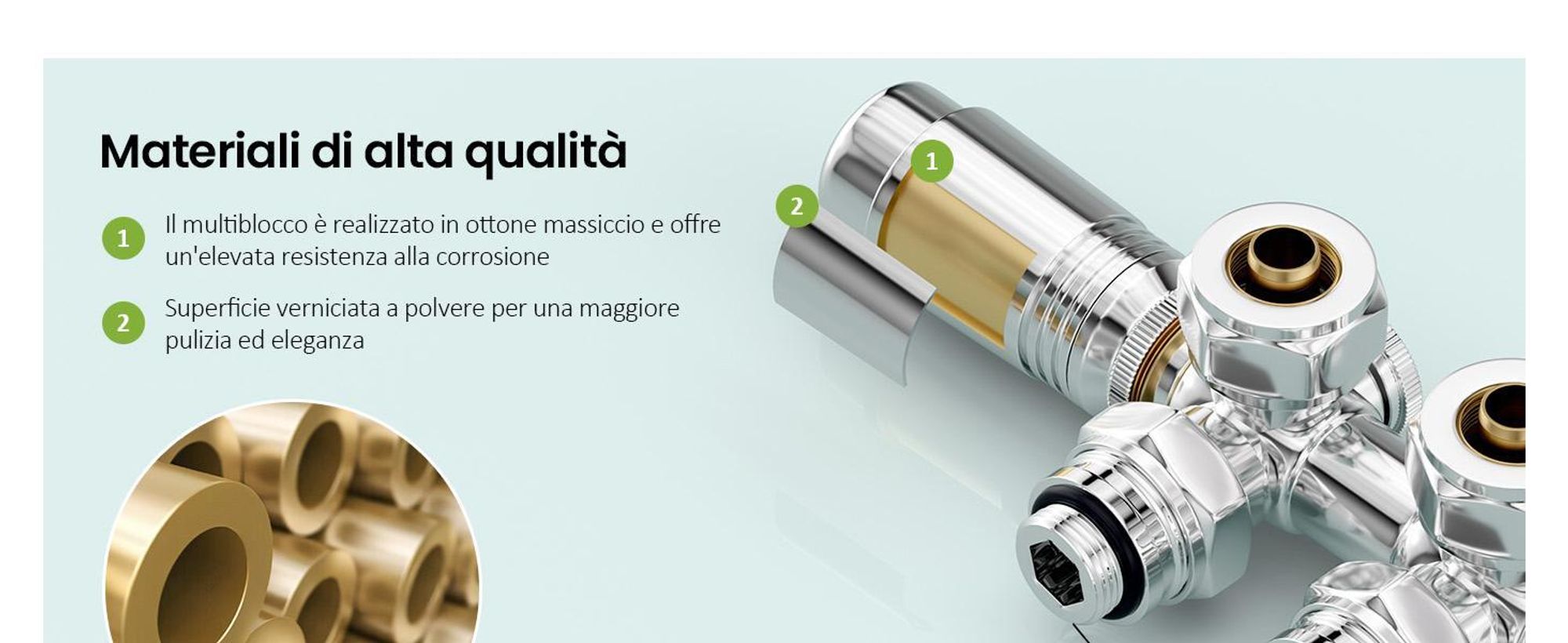 S'AFIELINA Set di raccordi per radiatori Set multiblocco per radiatori 15mm/16mm, cromo, ottone, filettatura G 1/2", per montaggio ad angolo e forma diritta