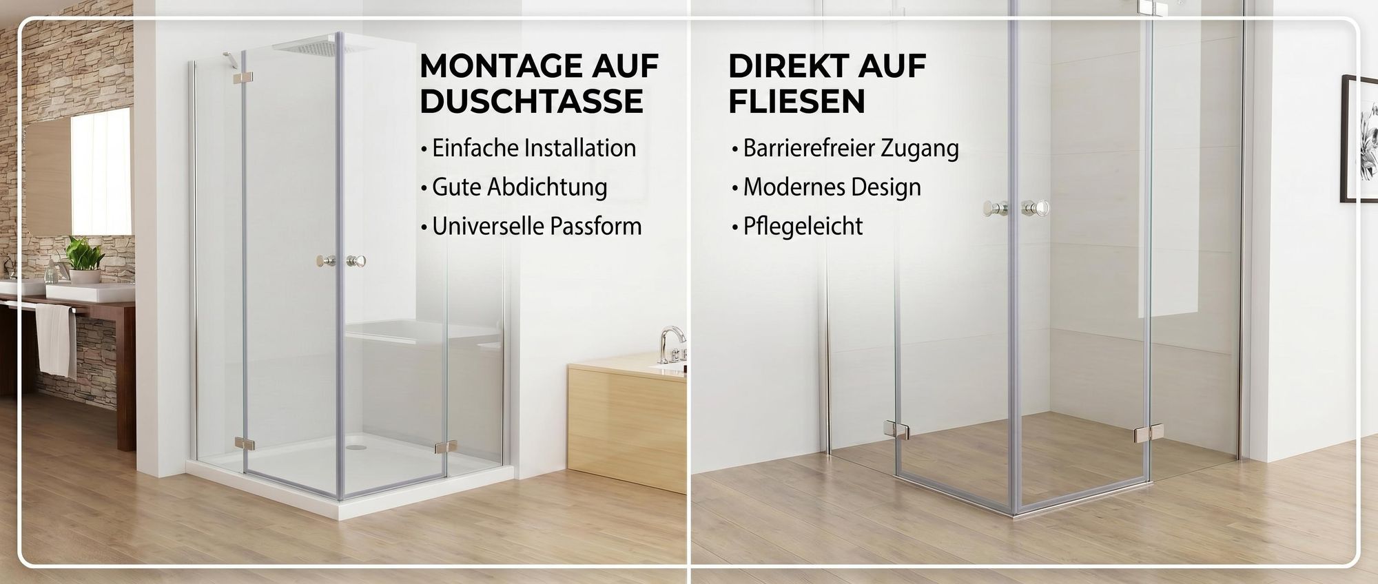 100 x 100 cm Duschkabine Eckeinstieg Duschwand Dusche Duschabtrennung ESG Glas JCP