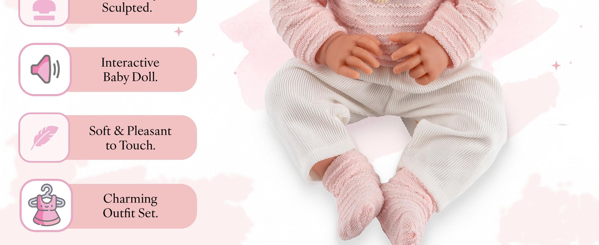 Babypuppe Lili 41 cm – sprechend & interaktiv – Softkörper, realistisches Design, mit Schnuller & Geschenkbox (KP4204)