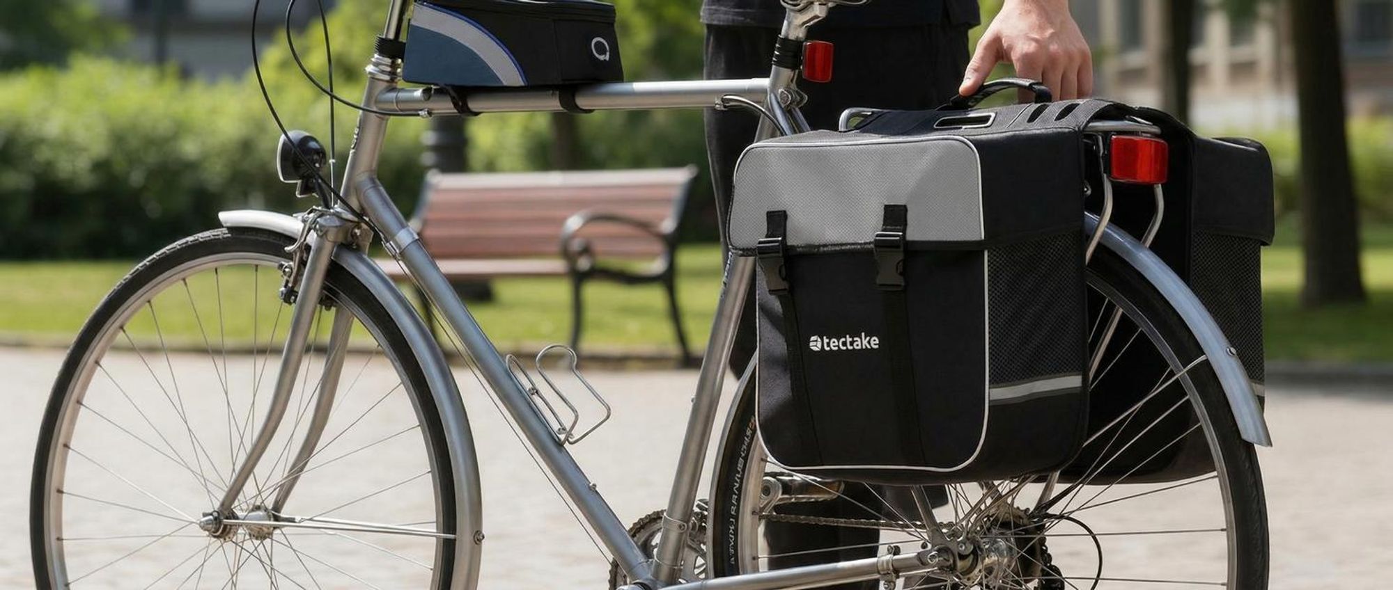 Set Fahrradtasche Georg und Fahrradrahmentasche große Fahrradtasche mit 2 Fächern wasserabweisend und robust