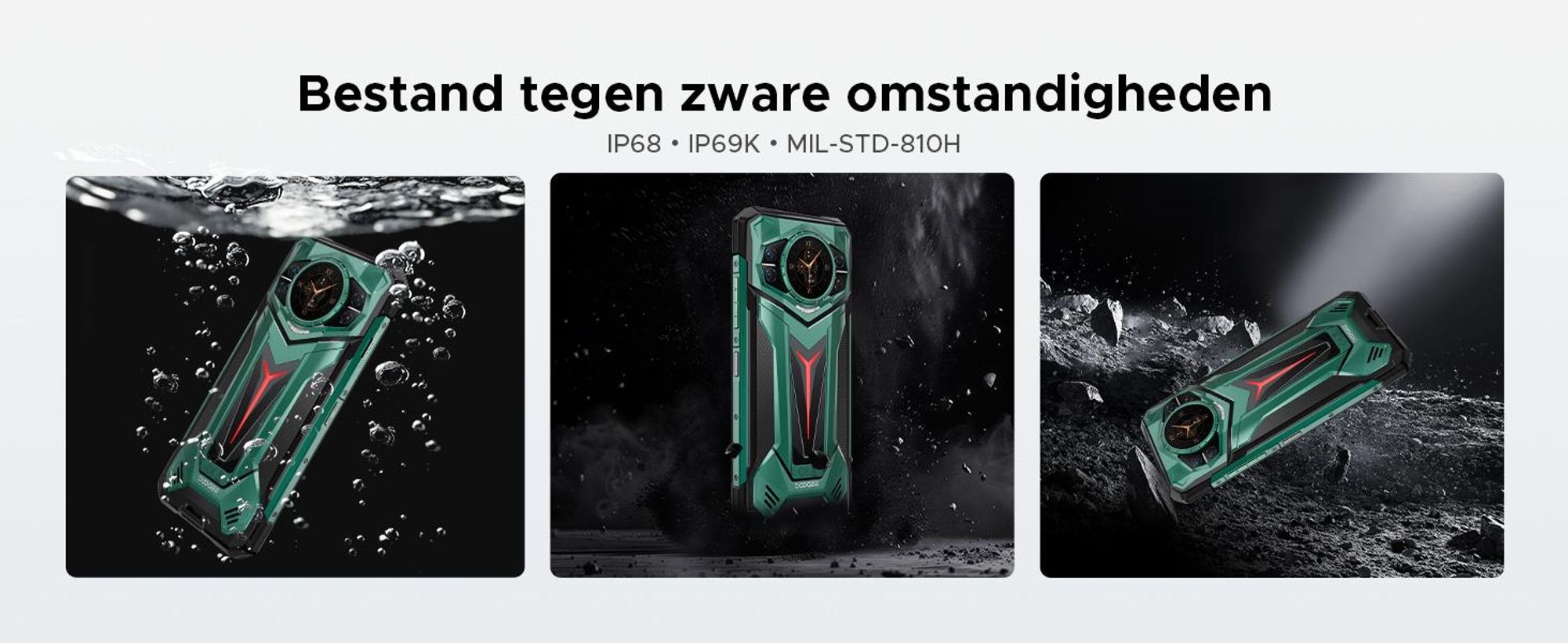 DOOGEE S200 Ultra robuuste smartphone, 5G, IP68/IP69K, 6,72" 120Hz, 1,32" AMOLED-scherm, 11000mAh batterij, 66W opladen, 48GB+1TB opslag, 100MP camera