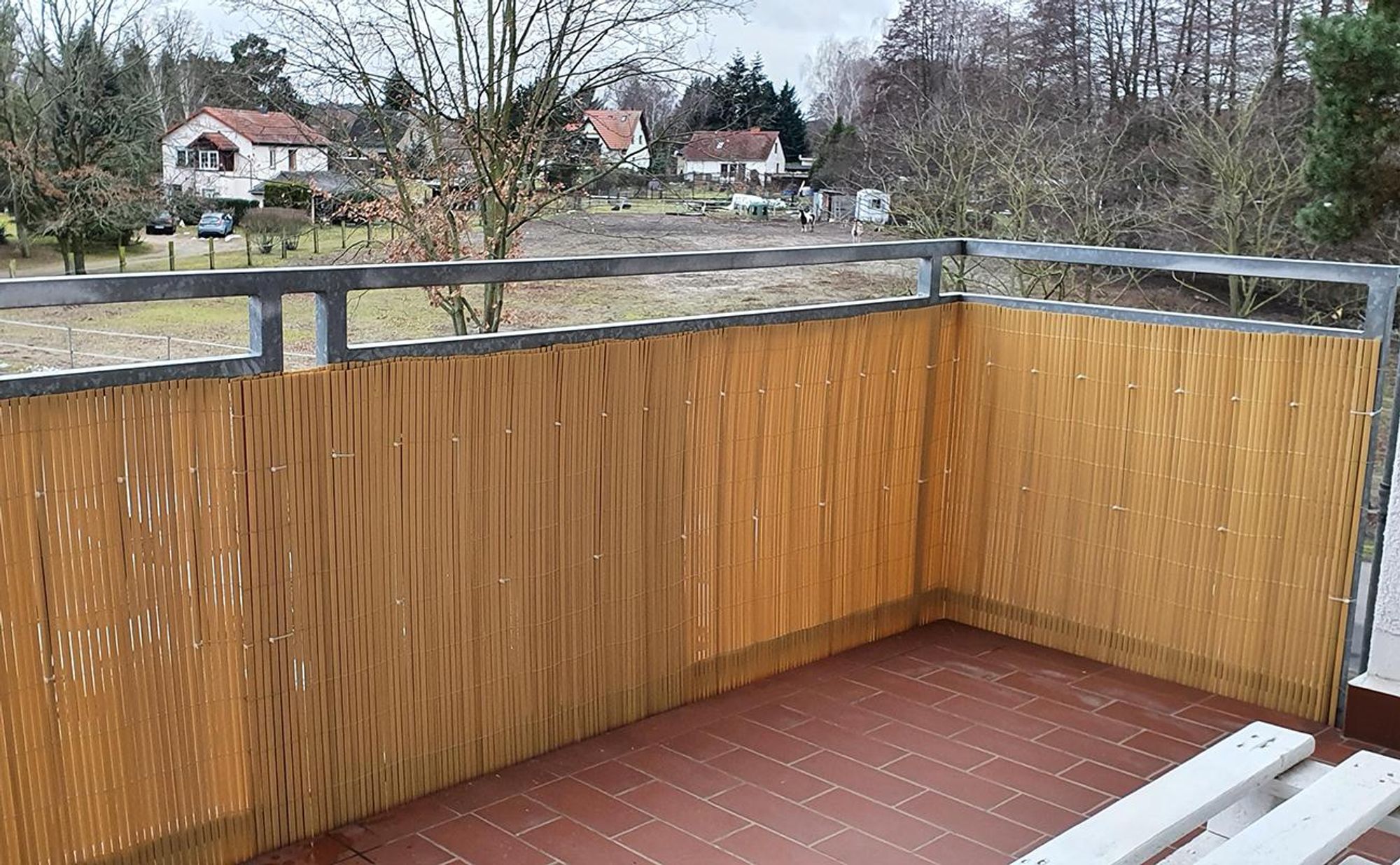 Sekey PVC Sichtschutzmatte 100x300 cm Doppelte Verstärkung Innen, Balkon Sichtschutz Garten, Bambus