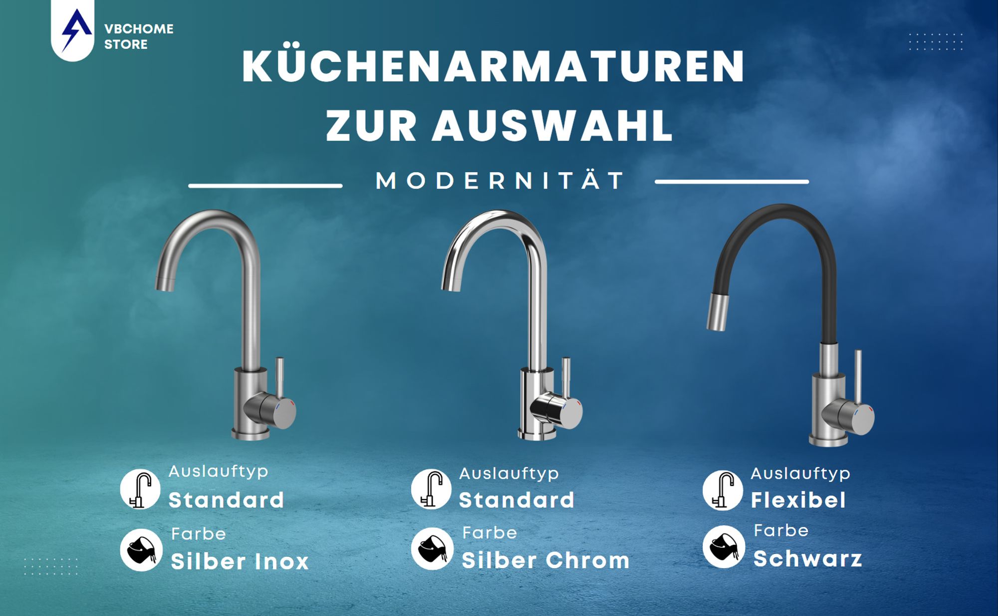 VBChome Edelstahlspüle mit Armatur 75x40x14cm Edelstahl Glatt Küchenspüle mit Hahnloch Rechtsseitig Abtropffläche Siphon Armatur mit flexiblem Auslauf