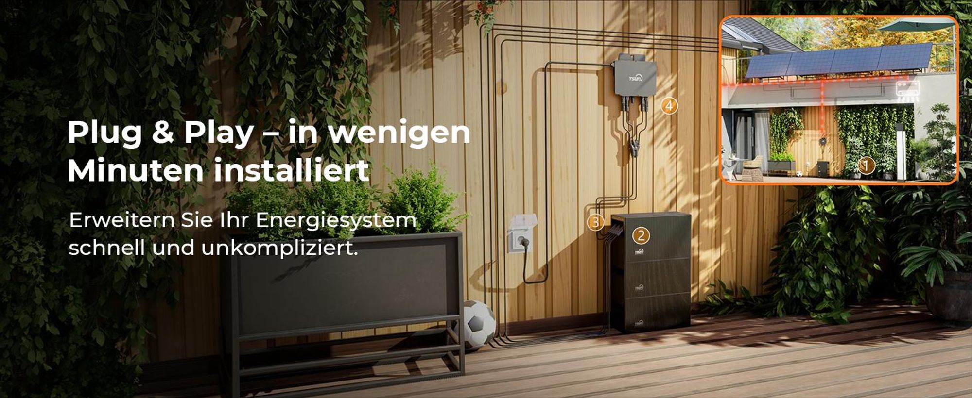 TSUN SolarCan DCU2000Lite Balkonkraftwerk Speicher, 314-Ah-Industriezellen, Maximaler PV-Eingang 2400 W, Bis zu 4 PV-Eingänge,  Duales MPPT, 0% VAT