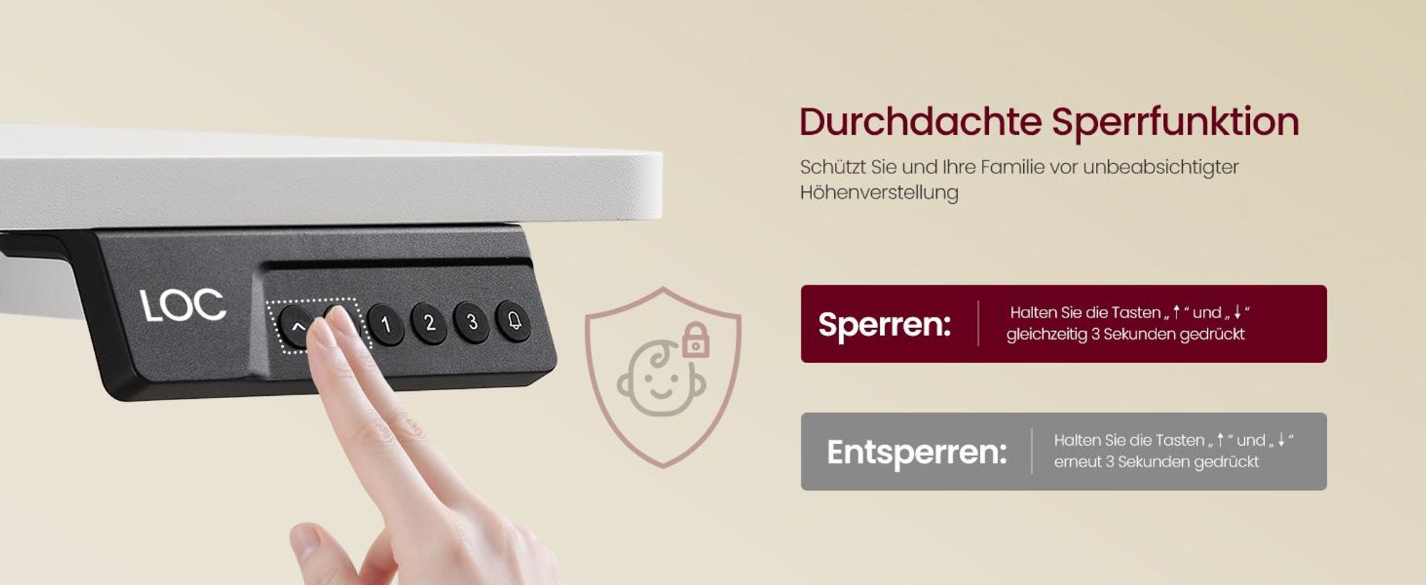 VASAGLE Höhenverstellbarer Schreibtisch, Schreibtisch Elektrisch Höhenverstellbar 80 x 50 cm, Stehschreibtisch mit 4 Memory-Tasten, Computertisch