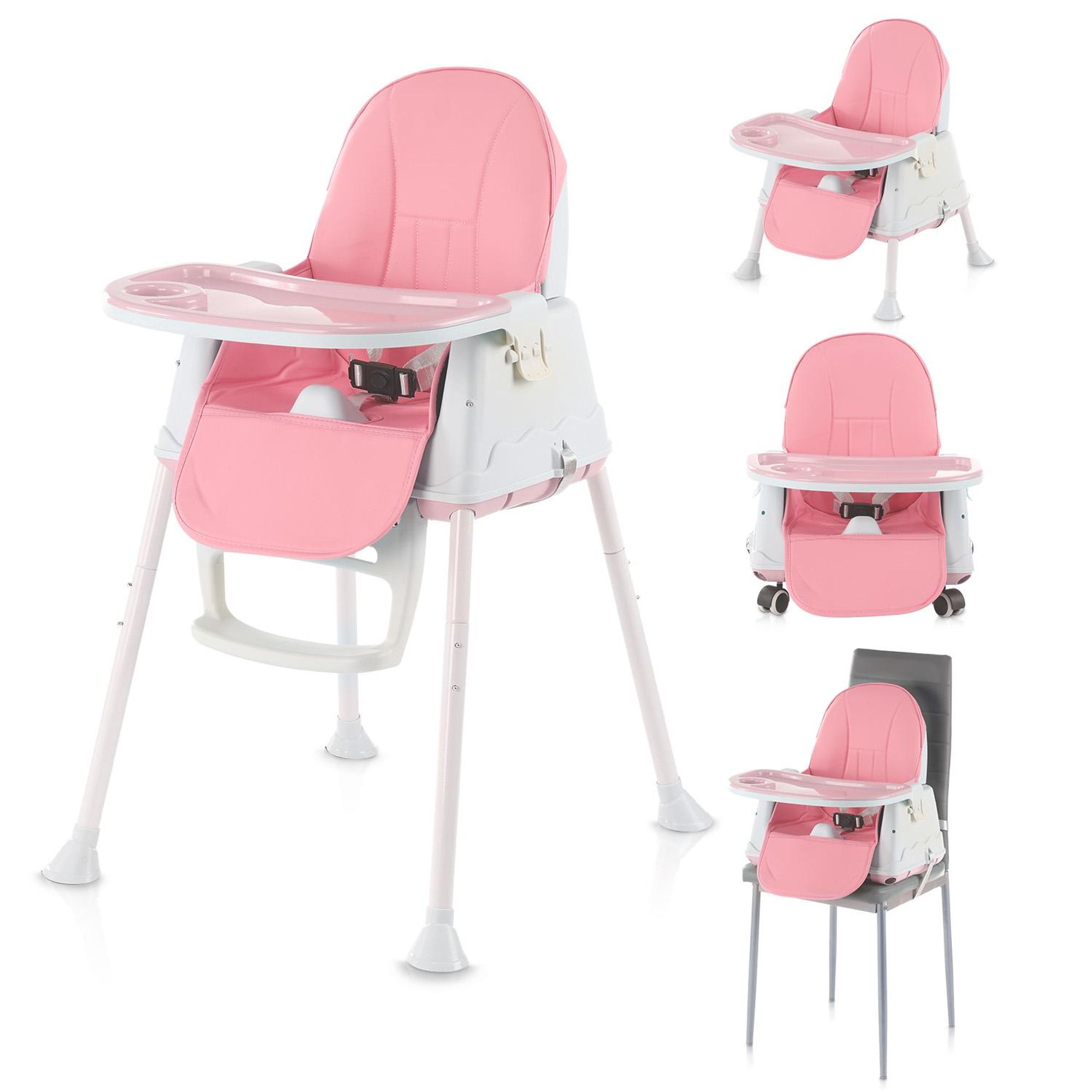 OYAJIA Kinderstuhl 2-in-1 Baby Kinderstuhl, kinderstuhl Mitwachsend Stuhl Abnehmbar Verstellbare Höhe und Breite, Babystuhl mit Tablett 3-Punkt-Gurt