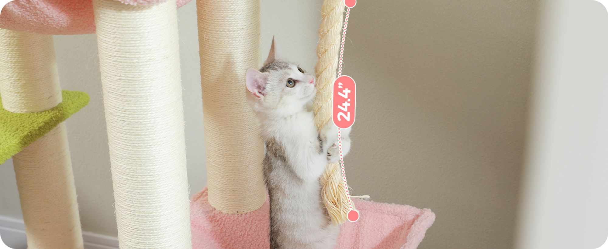 Purpurra Kratzbaum Extra-Dick Stämme XXL Stabil für Grosse Katzen, 114/170 cm