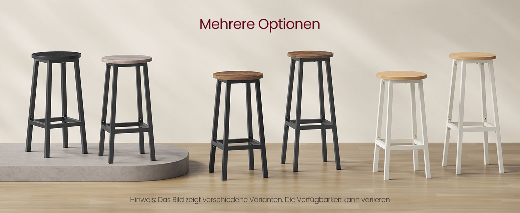 Barhocker, 2er Set, Barstühle, Küchenstühle mit Fußstütze, 74cm