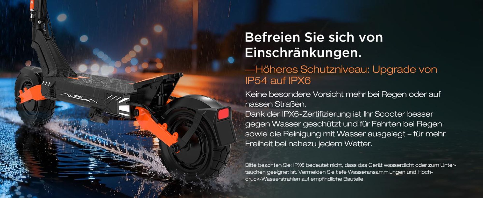 HITWAY E Scooter mit Straßenzulassung ABE, Elektroscooter mit 250W*2 Motor Spitze 1800*2, 10 " Offroad Luftreifen ,52V 23.4Ah,APP, NFC,Max 100 KM,IPX6