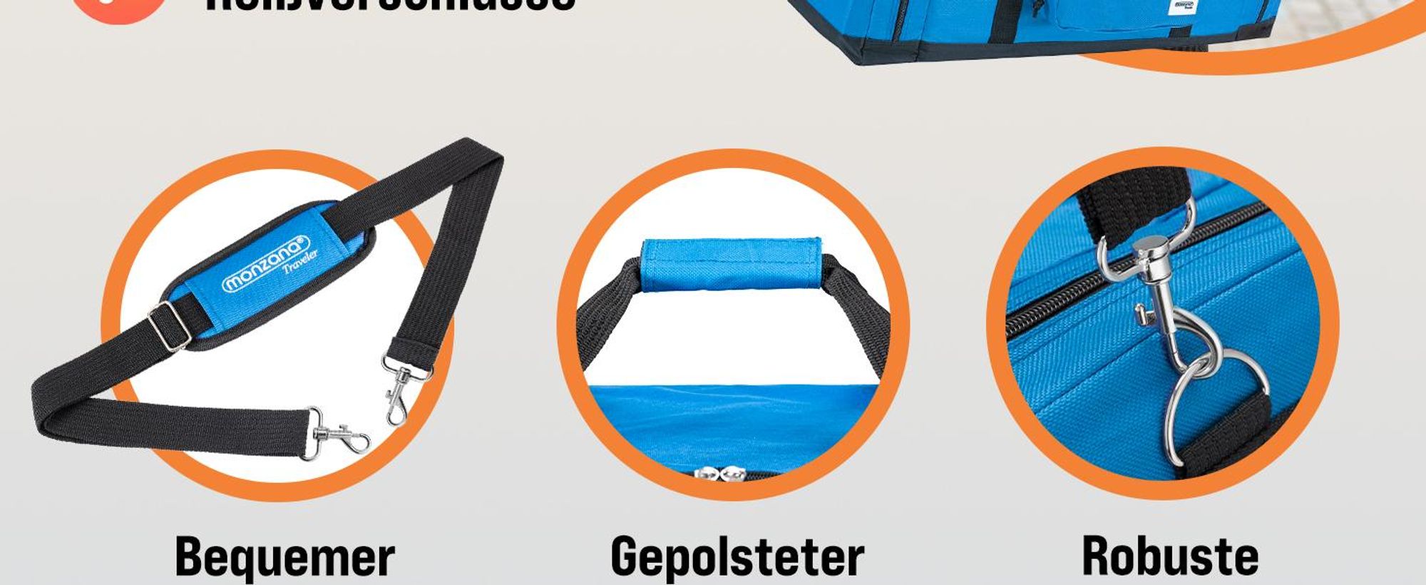 MONZANA Sport & Reisetasche 90L 70x35x35cm Blau