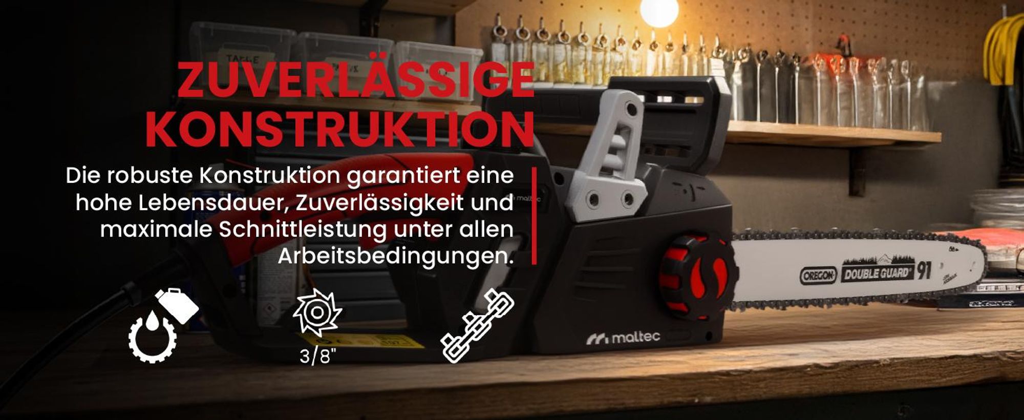 Elektrische Kettensäge Motorsäge mit Schnittlänge 40cm
