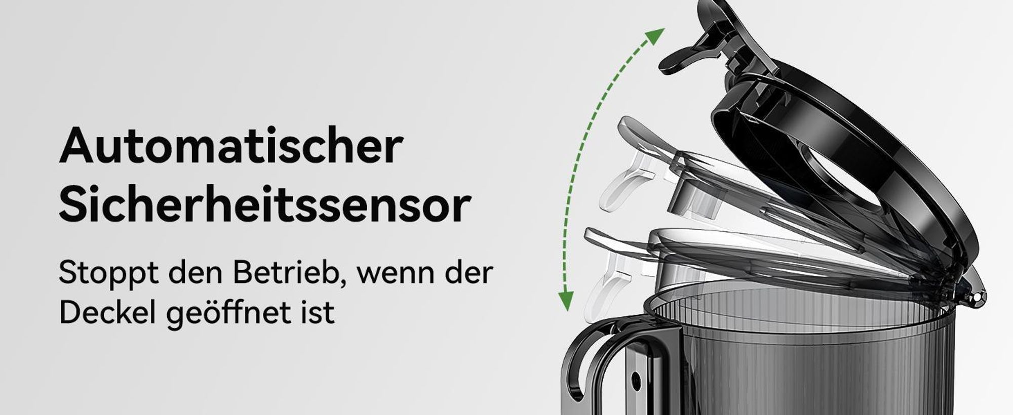 LINKChef SJ-052-EU-BL Entsafter - 250W Leistung 1.8L Kapazität Saftpresse lebensmittelechtes Material 3-Lagiger - Schwarz