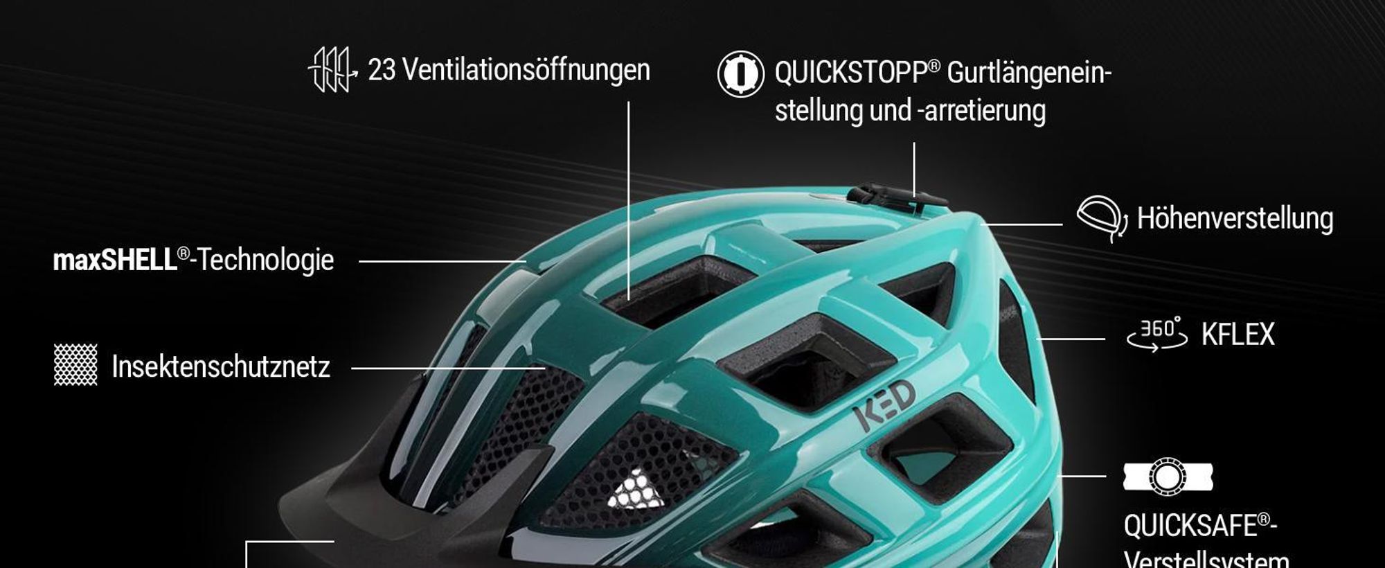 KED MTB Fahrradhelm Crom, weiß