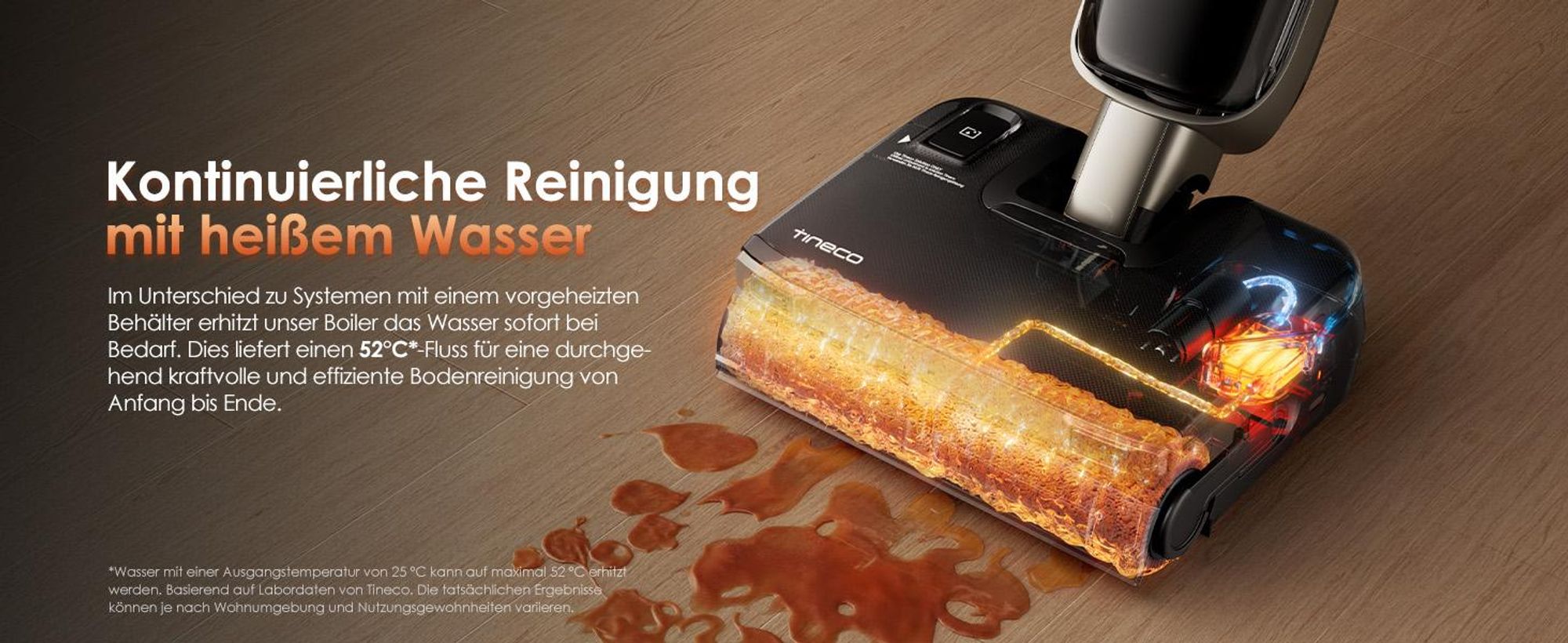 Tineco FLOOR ONE S9 Master Nass Trockensauger, StreakFree-Abzieher, ThermoBlast-Tech, Warmwasser-Wischen, 9,9 cm Höhe, 23 kPa, Flashdry Selbstreinigen