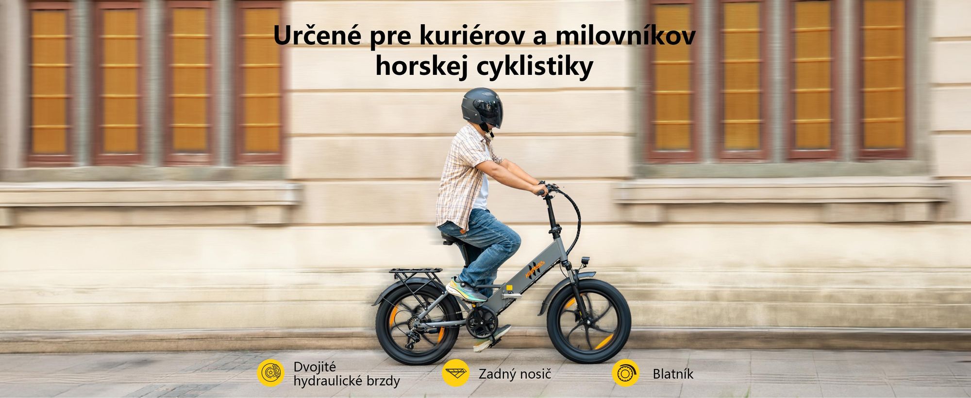 Elektrický bicykel HillMiles Mile 2 - Batéria 36V13Ah 20-palcové kolesá dvojité hydraulické brzdy - Sivý