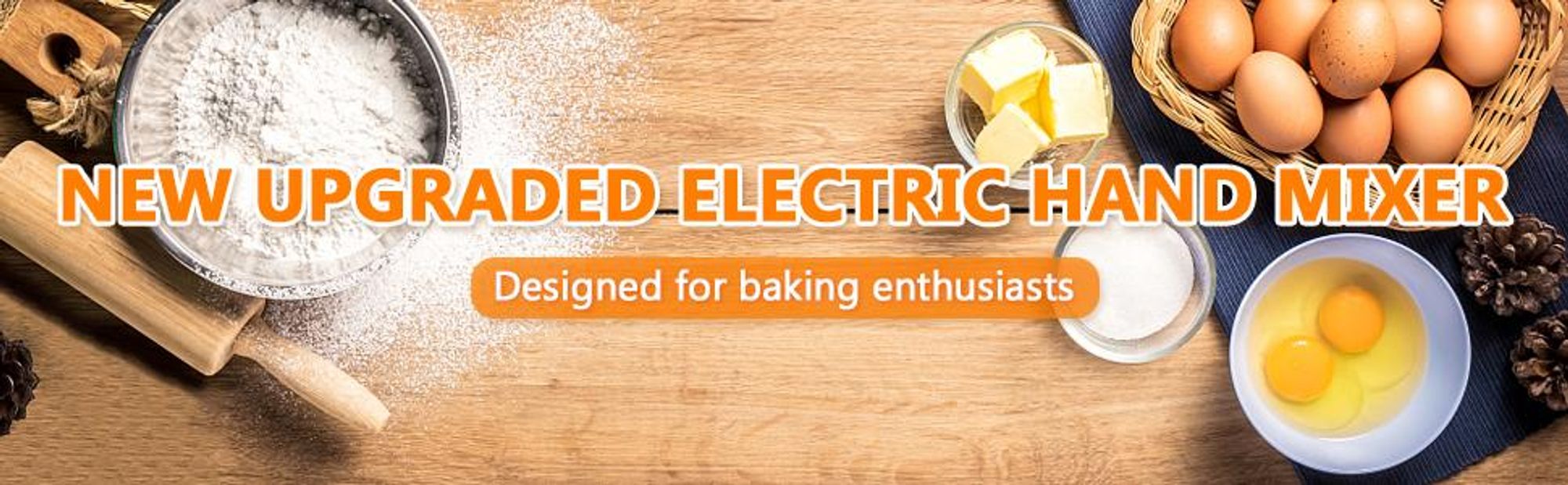 Handmixer Elektrischer Handrührer mit 7-stufig & 5 Edelstahl-Aufsätzen – Handrührgerät - Hakenentriegelung Edelstahl Stabmixer Pürierstäbe Schneebesen