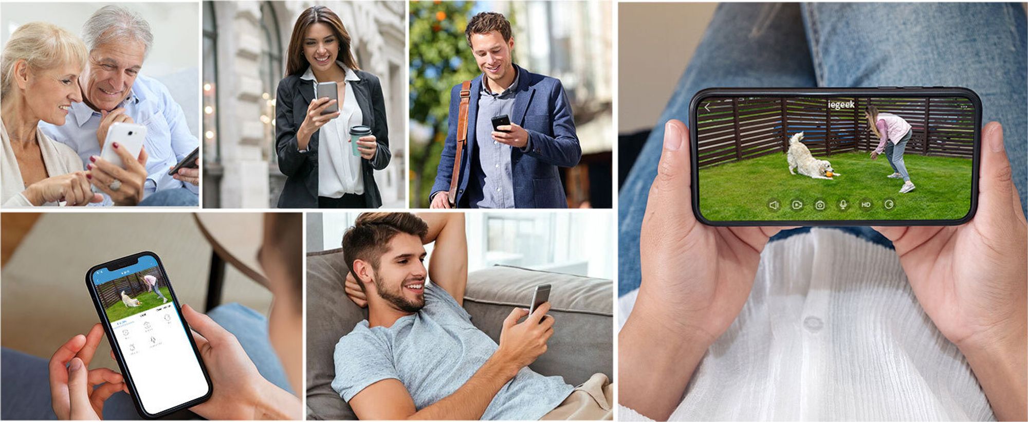 ieGeek 5MP Outdoor-Überwachungskamera, Akku, Outdoor-WLAN mit Solarpanel, PTZ, PIR, 30 m farbige Nachtsicht, zwei Audio, 2,4 G WiFi, 4dBi WiFi-Antenne