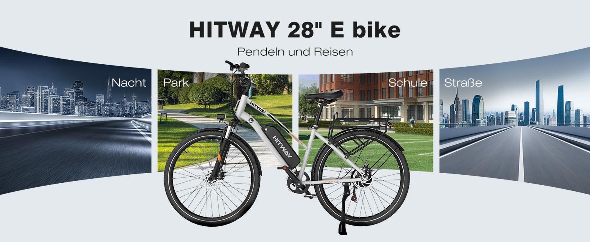 HITWAY E Bike, City E-Bike & E-Hollandrad,36V/13Ah 468 Wh,28 Zoll,MTB,7 Gang, 25km/h, Heckmotor, Kettenschaltung, LCD Display, E-Citybike Damen Herren