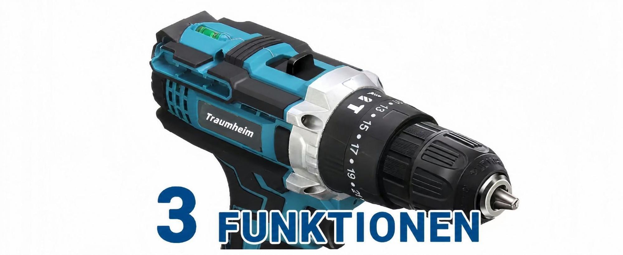 21V-Elektrobohrer-Set mit 2 1500-mAh-Akkus und einem Ladegerät, 2 Geschwindigkeiten, 3-in-1-Arbeitsmodus, 28 Zubehörteile, geeignet für Hofrenovierung