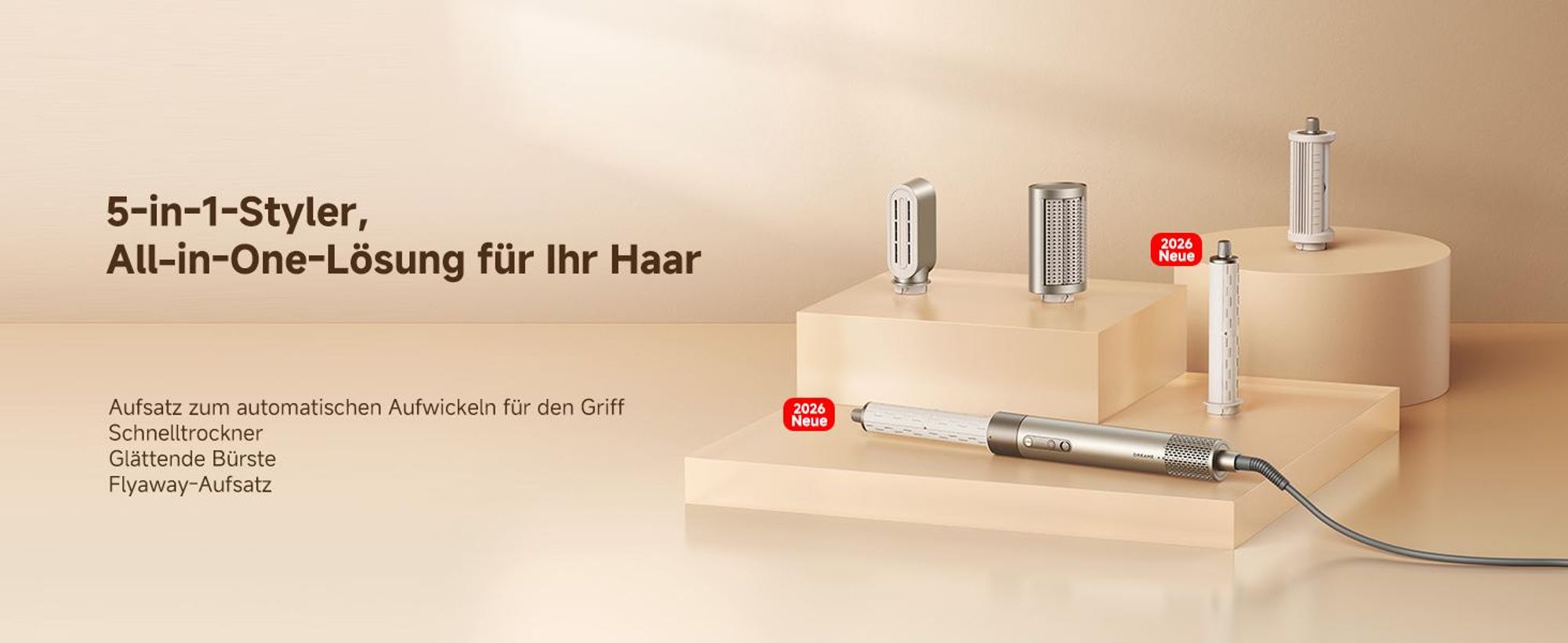 Dreame 6978515253898, Multistyler, Airflow, Tasten, Gold, 1200 W, AC