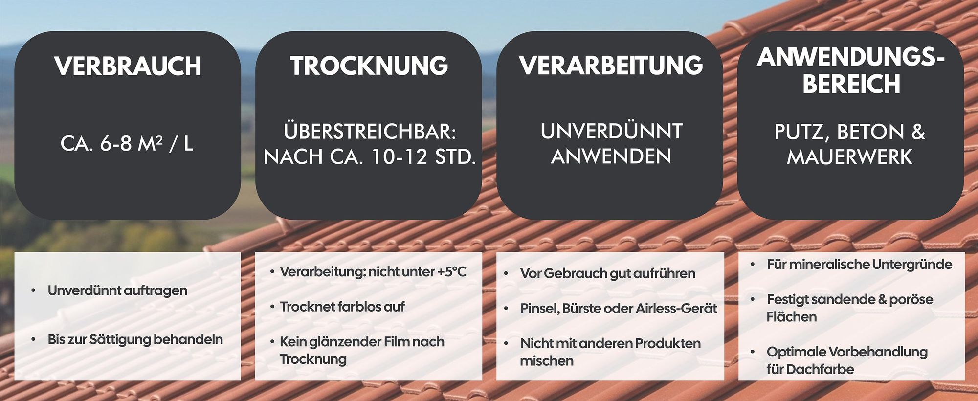 Ziegelgrundierung Untergrundvorbereitung Dachbeschichtung Ziegeluntergrund W509 - 10L